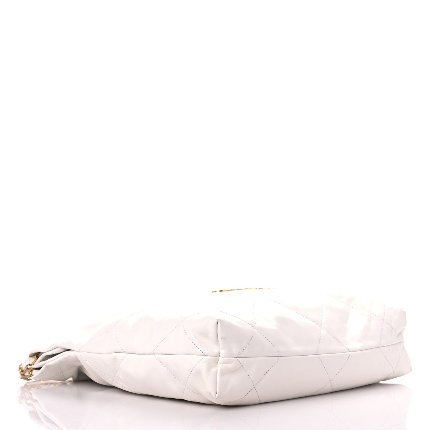 Shiny Calfskin Quilted Small Chanel 22 White