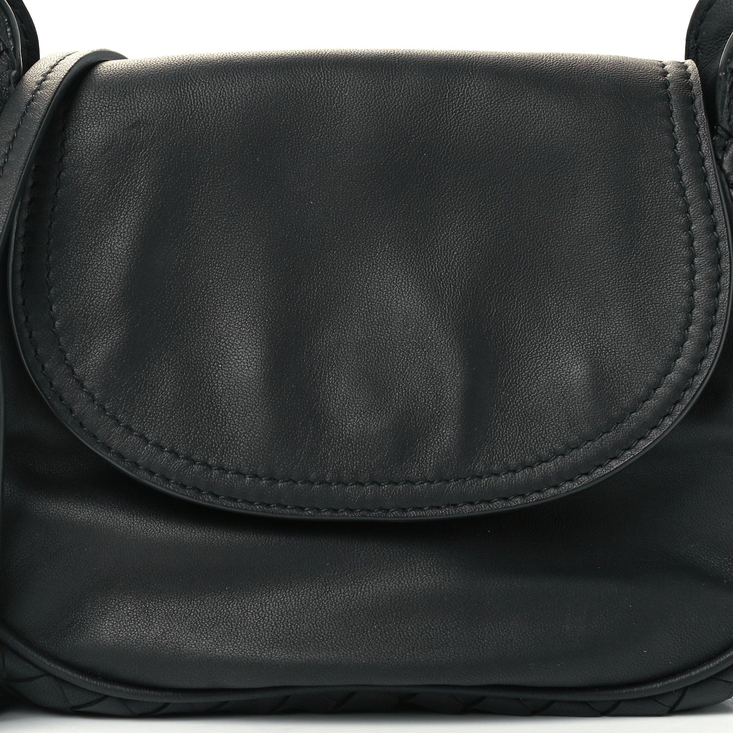 Nappa Intrecciato Small Nodini Flap Crossbody Black
