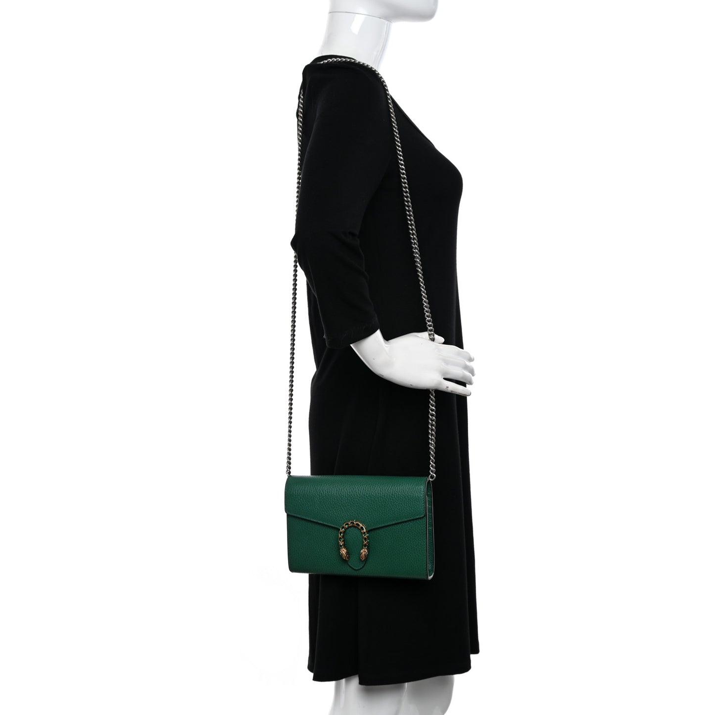 Calfskin Mini Dionysus Chain Wallet Emerald