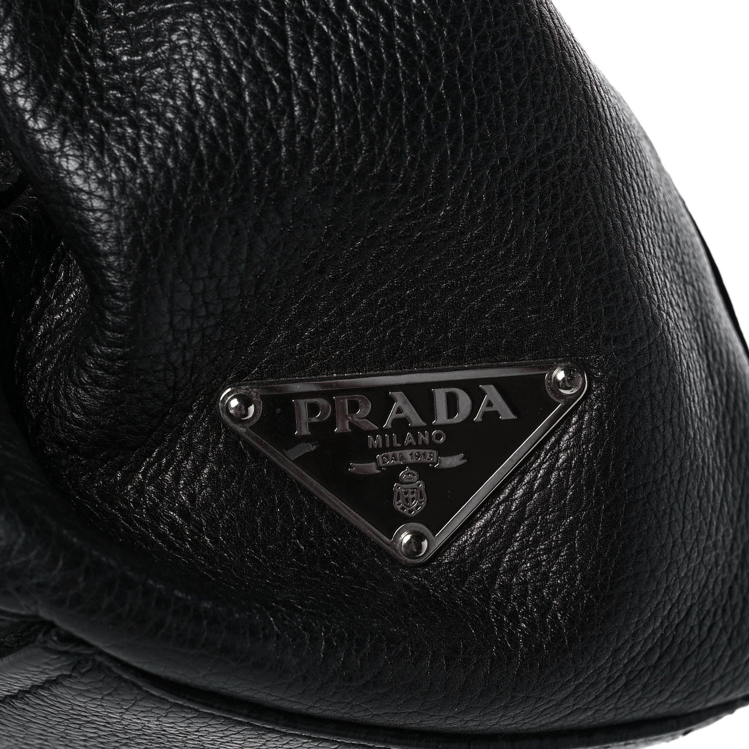 Prada Royal Calf Easy Foldover Pushlock Satchel Black 8 of 12