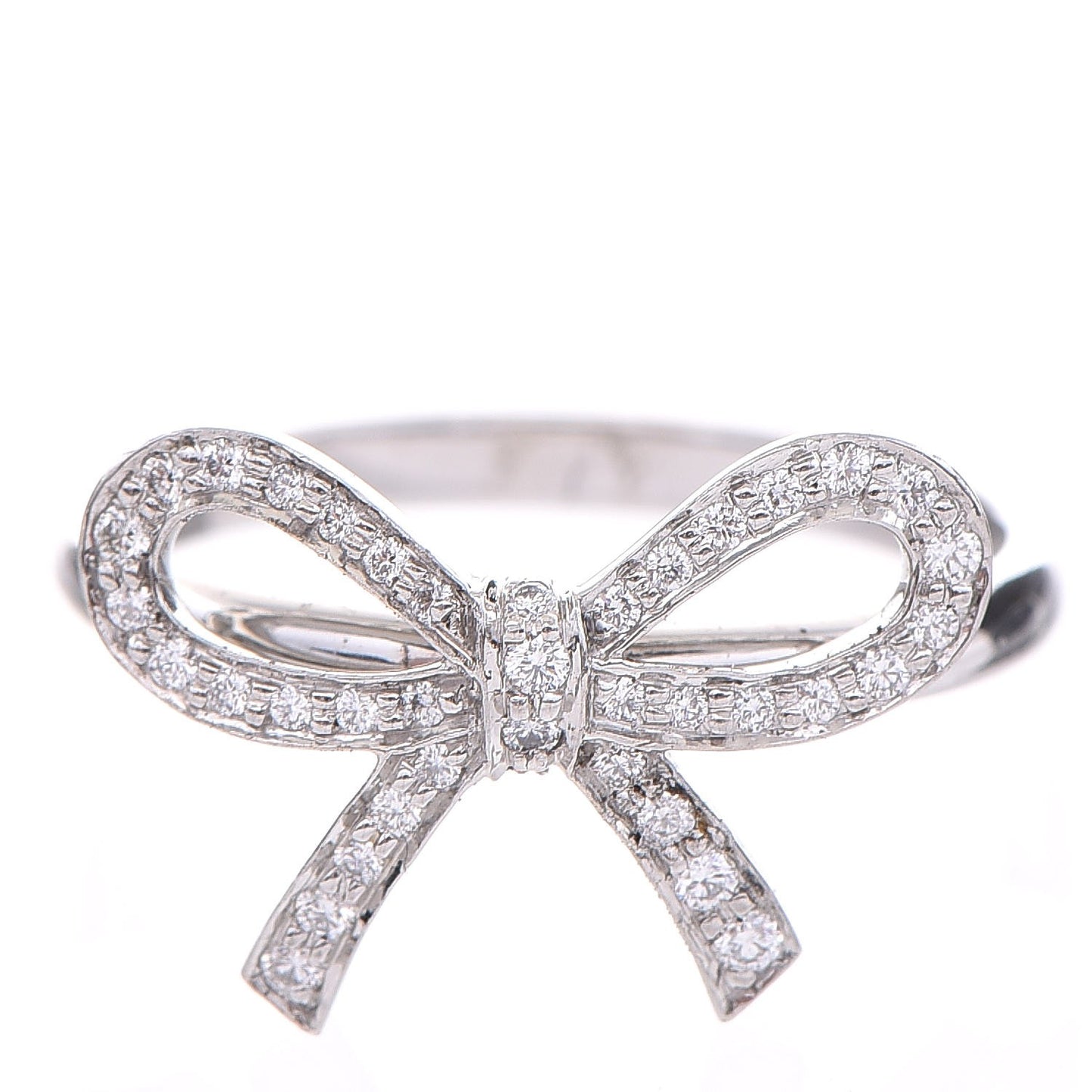 Platinum Diamond Bow Ring 49.5 5