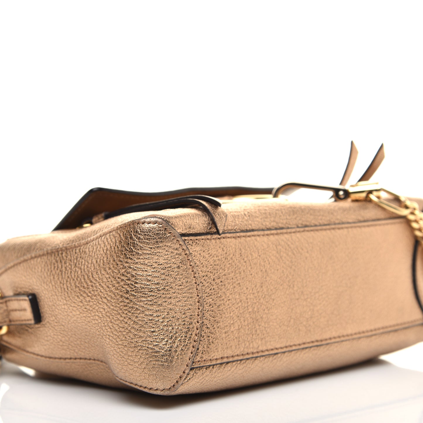 Metallic Calfskin Mini Faye Day Shoulder Bag Gold