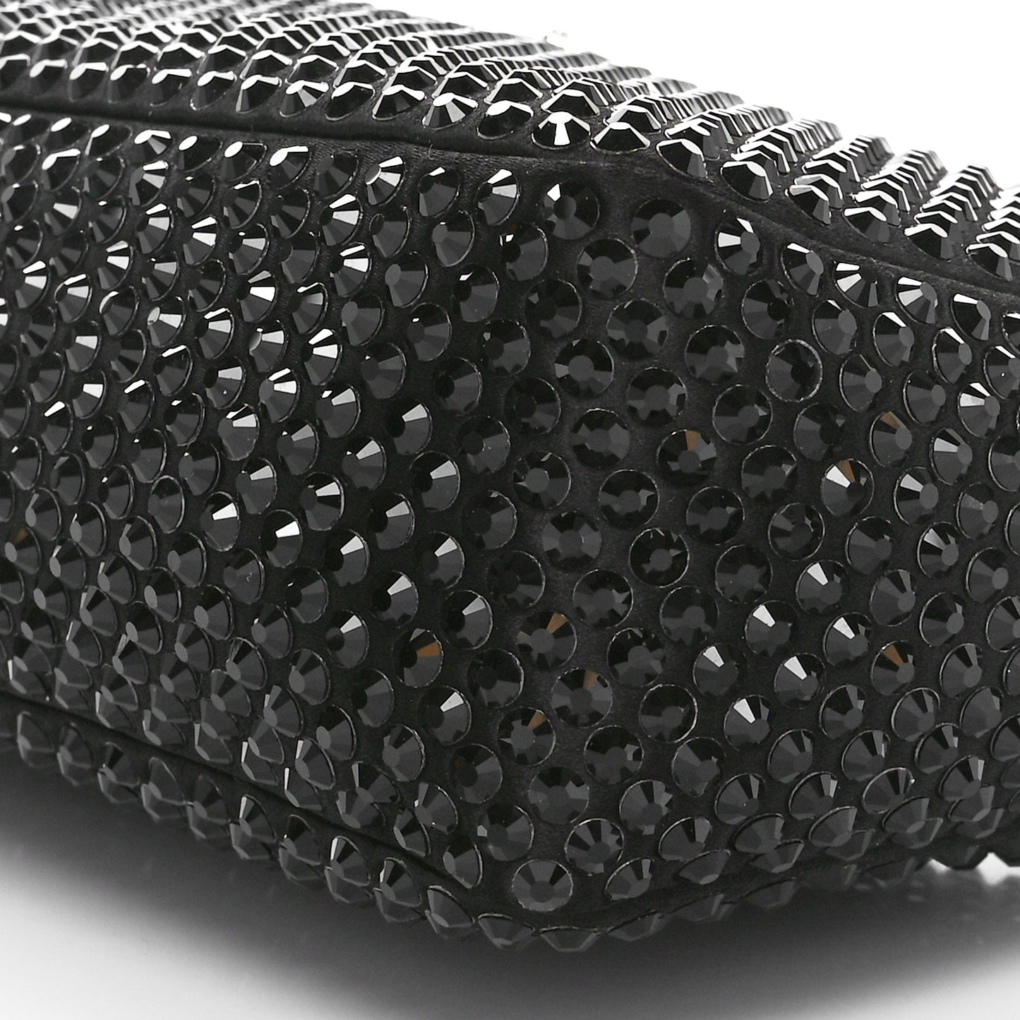 Satin Crystal Mini Re-Edition 2000 Bag Black