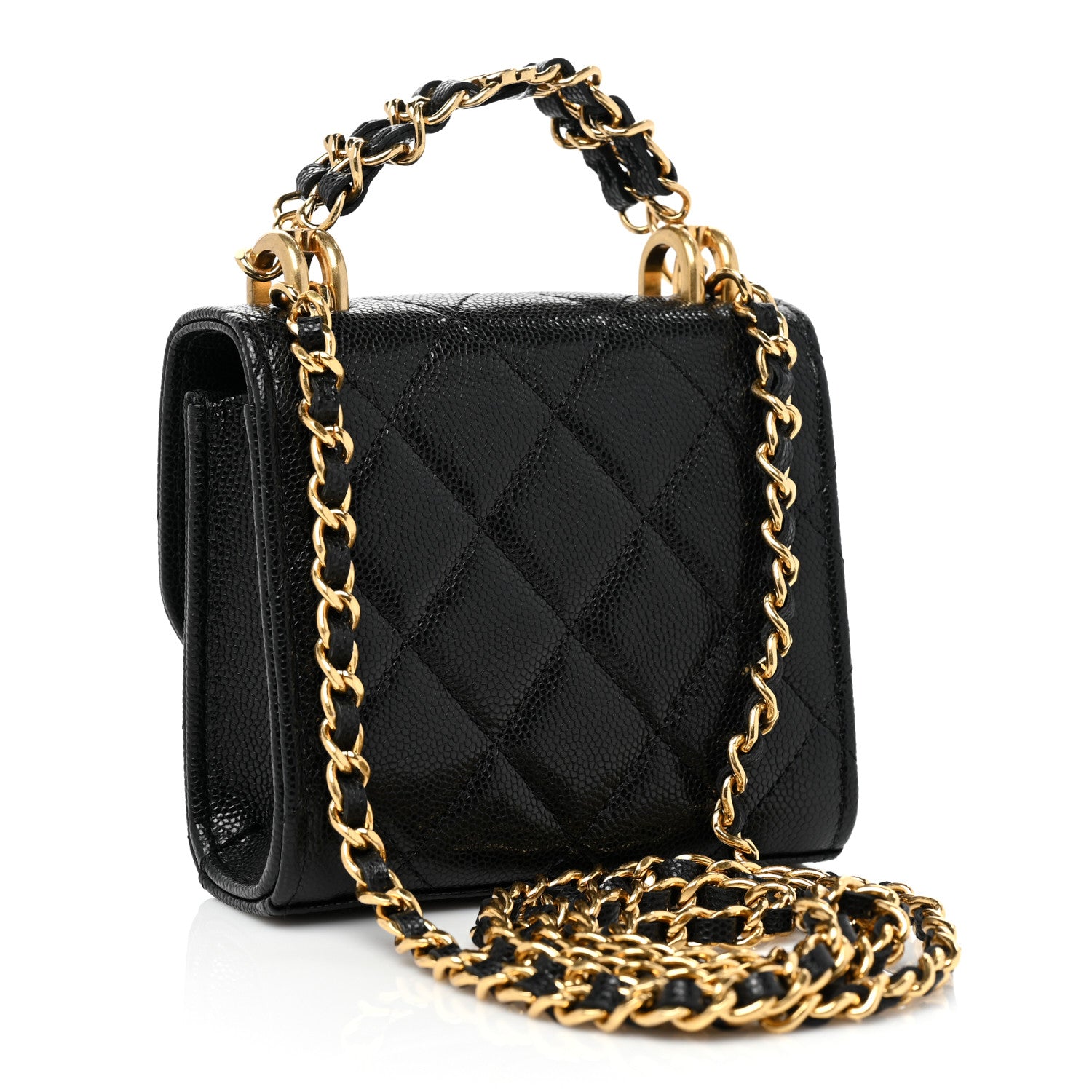 Chanel Caviar Quilted Coco First Clutch With Chain Black 2 of 8
