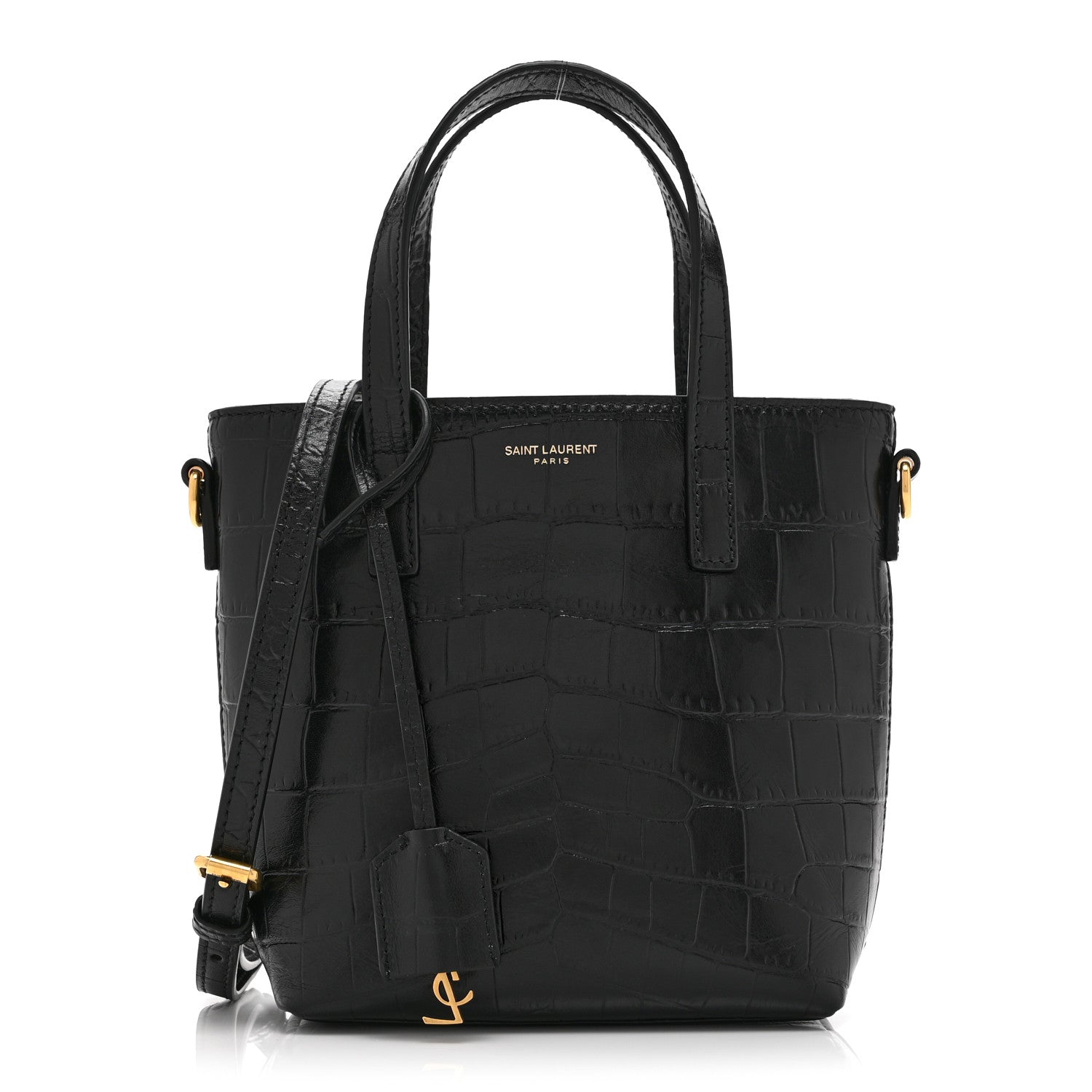 SAINT LAURENT PARIS クロコダイル 財布 黒