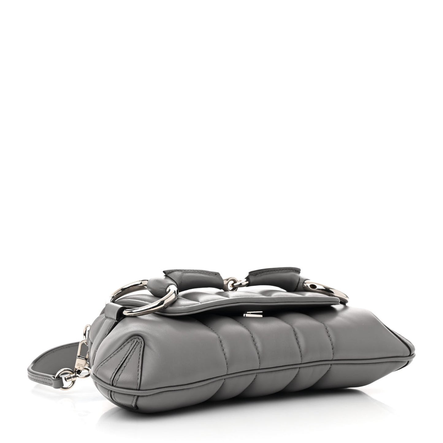 Nappa Vertical Matelasse Small Maxi Horsebit Chain Shoulder Bag Gray