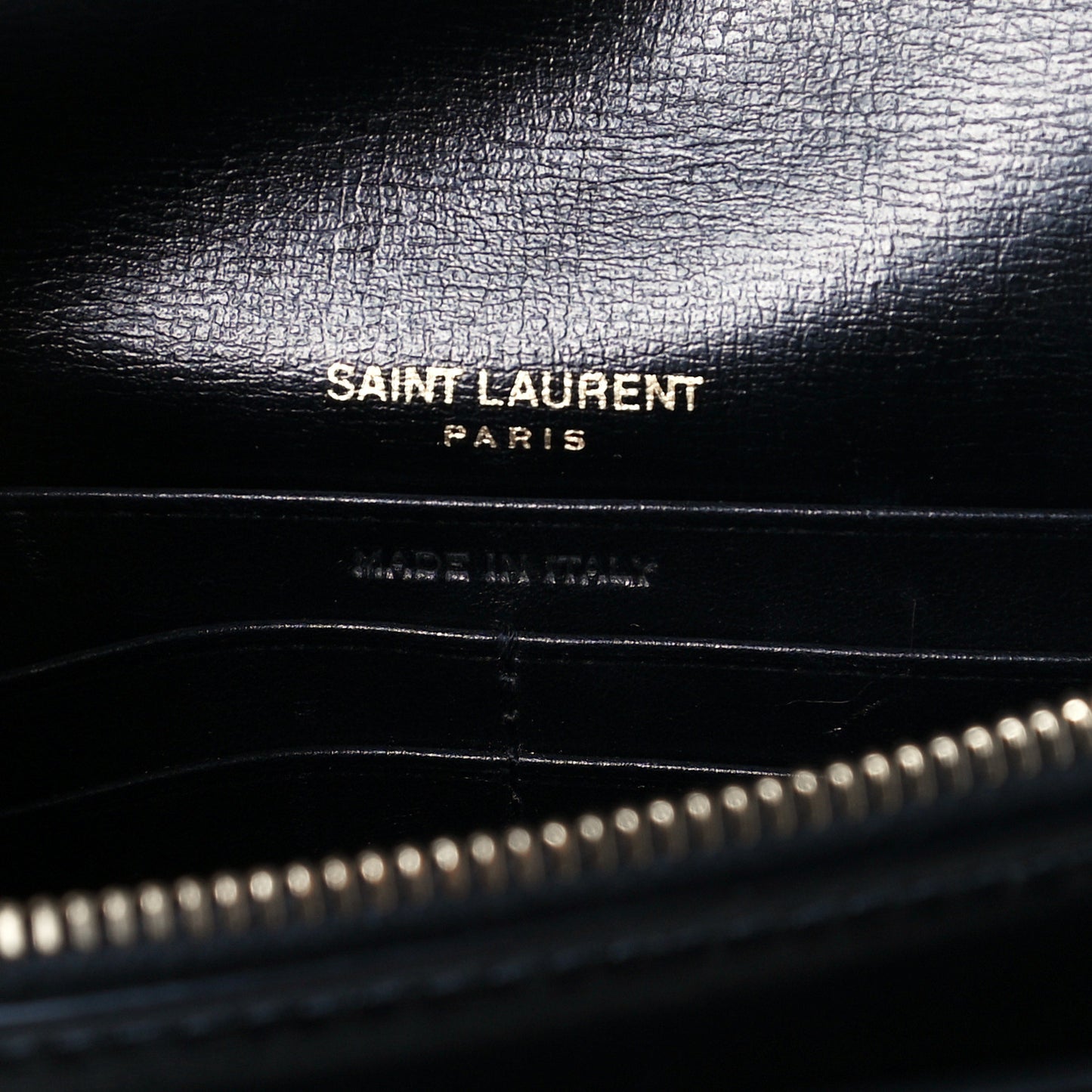 Calfskin Monogram Sunset Chain Wallet Black