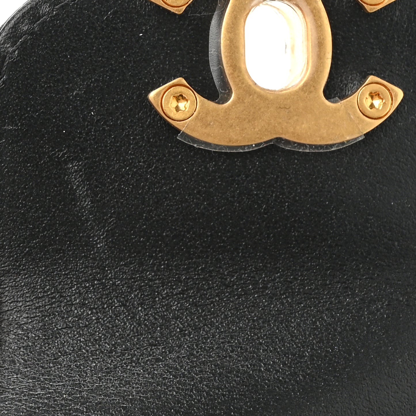 Shiny Aged Calfskin Quilted Mini Nano Kelly Shopper Black