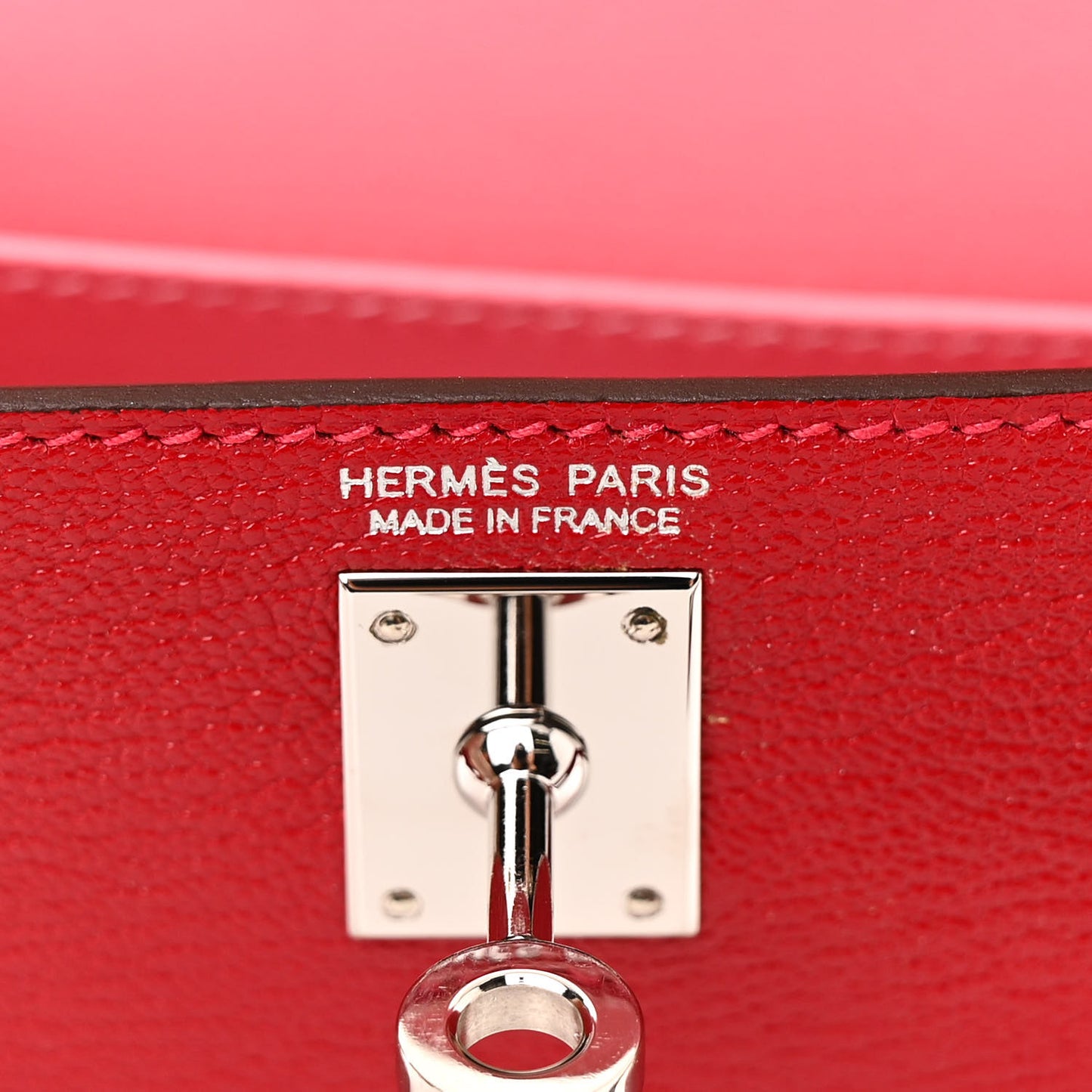 Chevre Mysore Verso Mini Kelly Sellier 20 Rouge Vif Rose Confetti