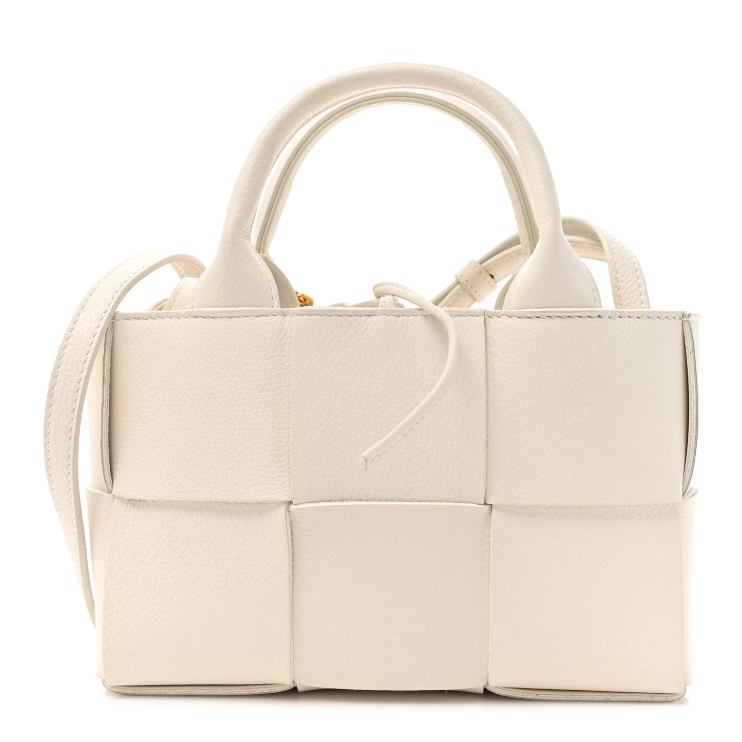 Lambskin Maxi Intreccio Candy Arco Tote White