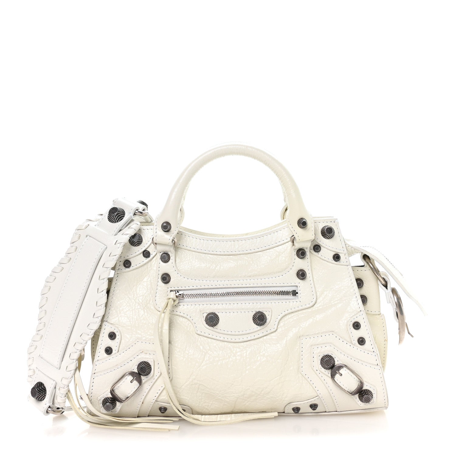 Balenciaga Agneau Arena Neo Cagole Handbag XS Optic White 1825106
