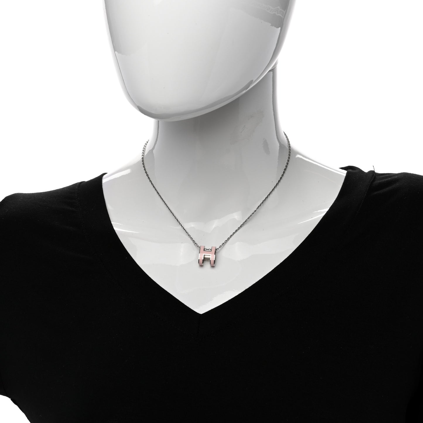 Palladium Mini Pop H Pendant Necklace Rose Dragee