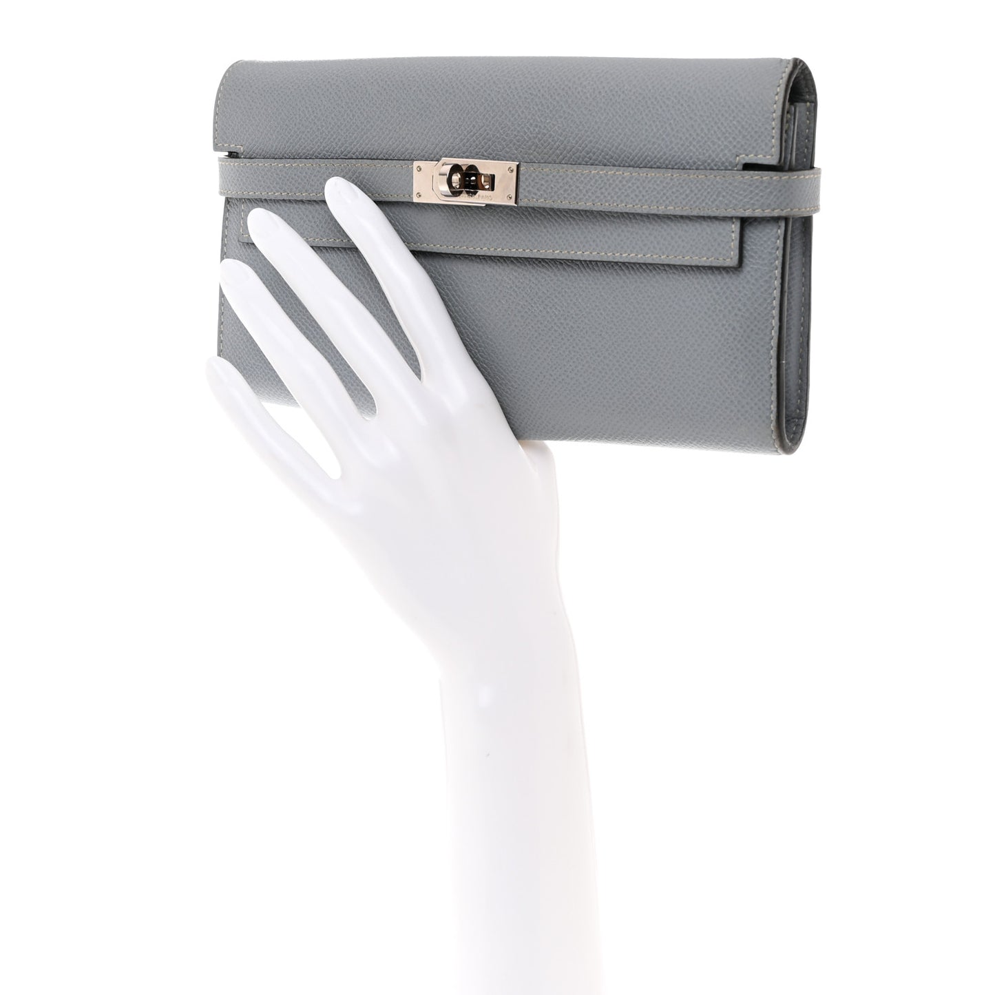 Epsom Kelly Longue Wallet Bleu Lin