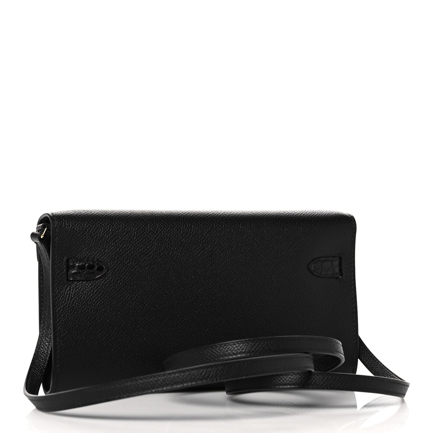 Epsom Matte Alligator Touch Kelly Wallet To Go Black
