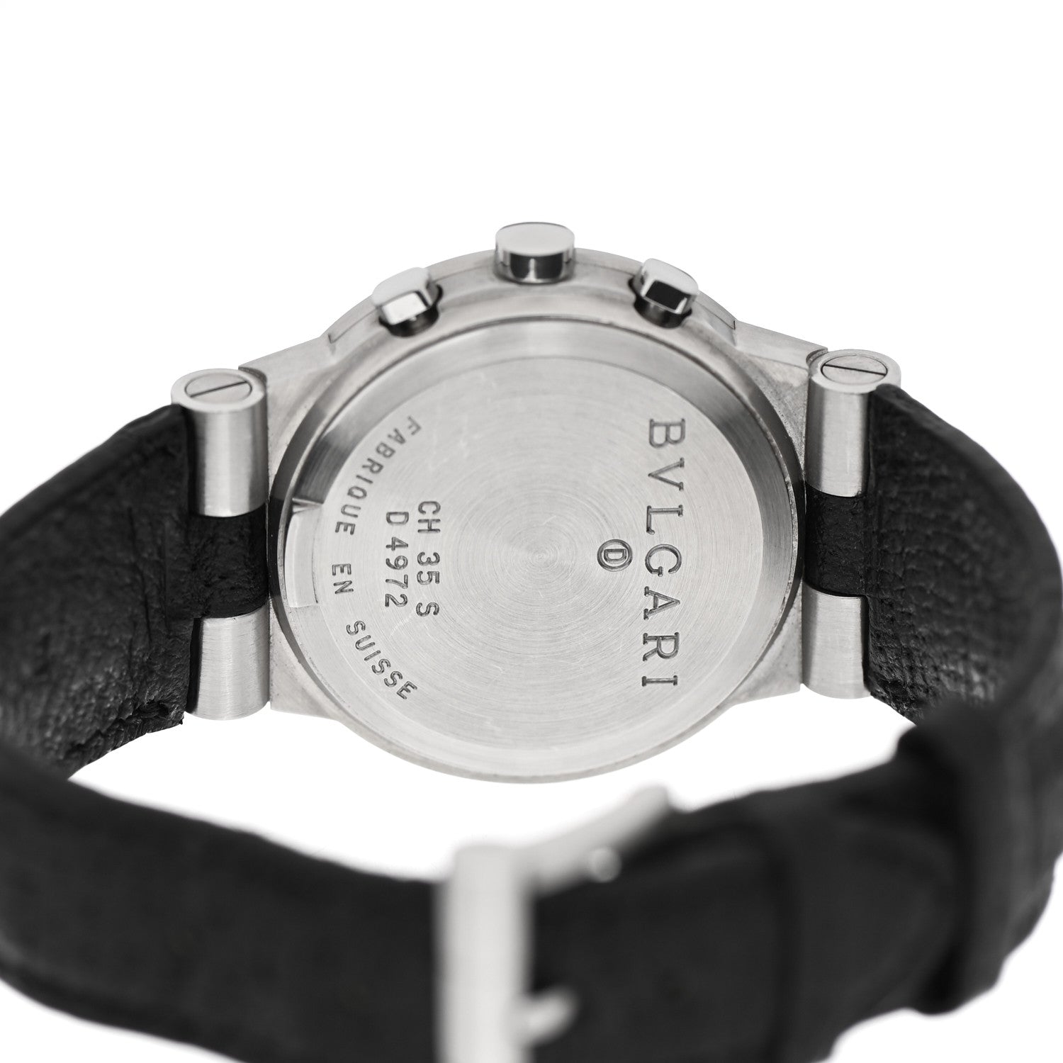 Bulgari Stainless Steel Calfskin 35mm Diagono Quartz Watch Black 4 of 4