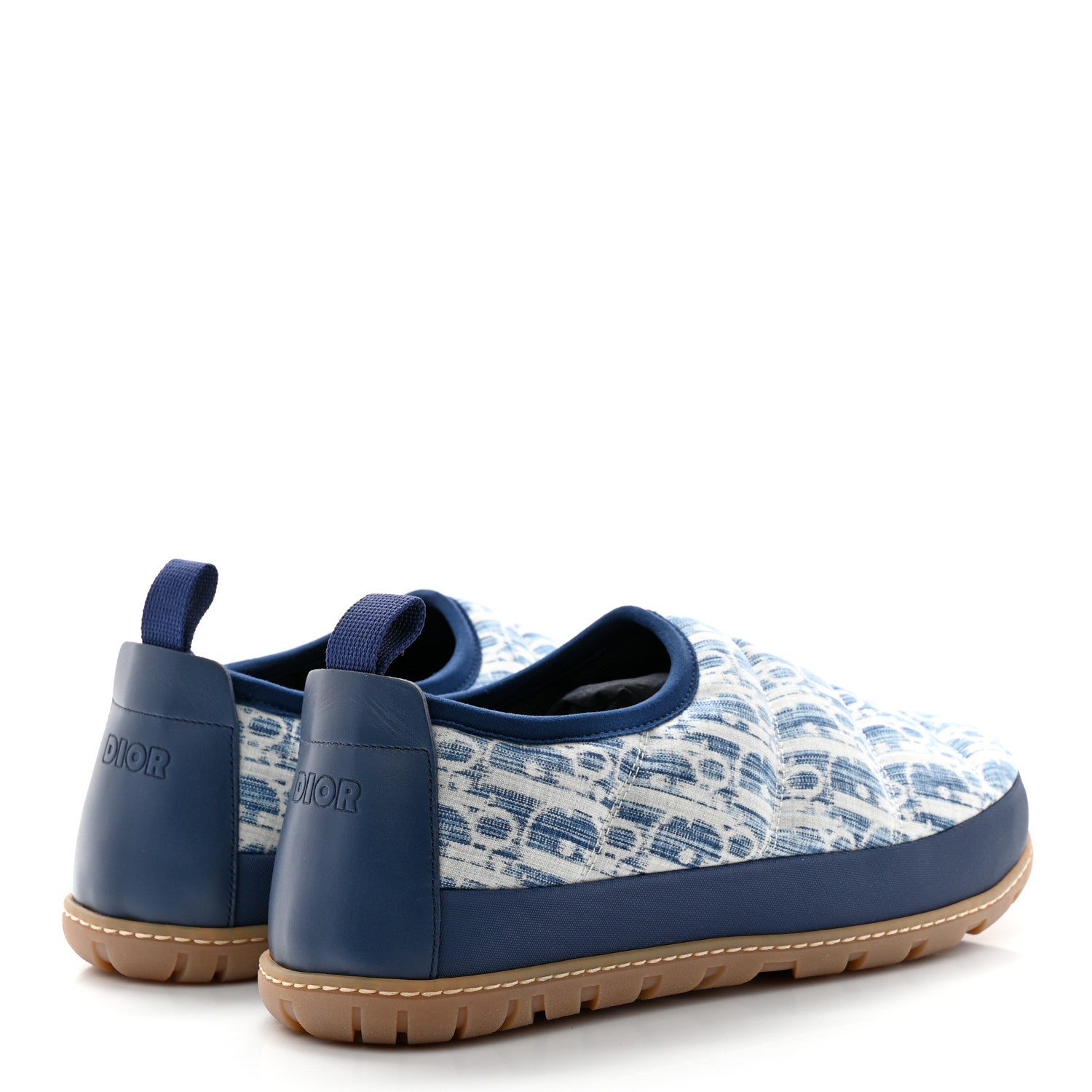 Christian Dior Nylon Oblique Mens Puffy Slippers 41 Blue White 4 of 13