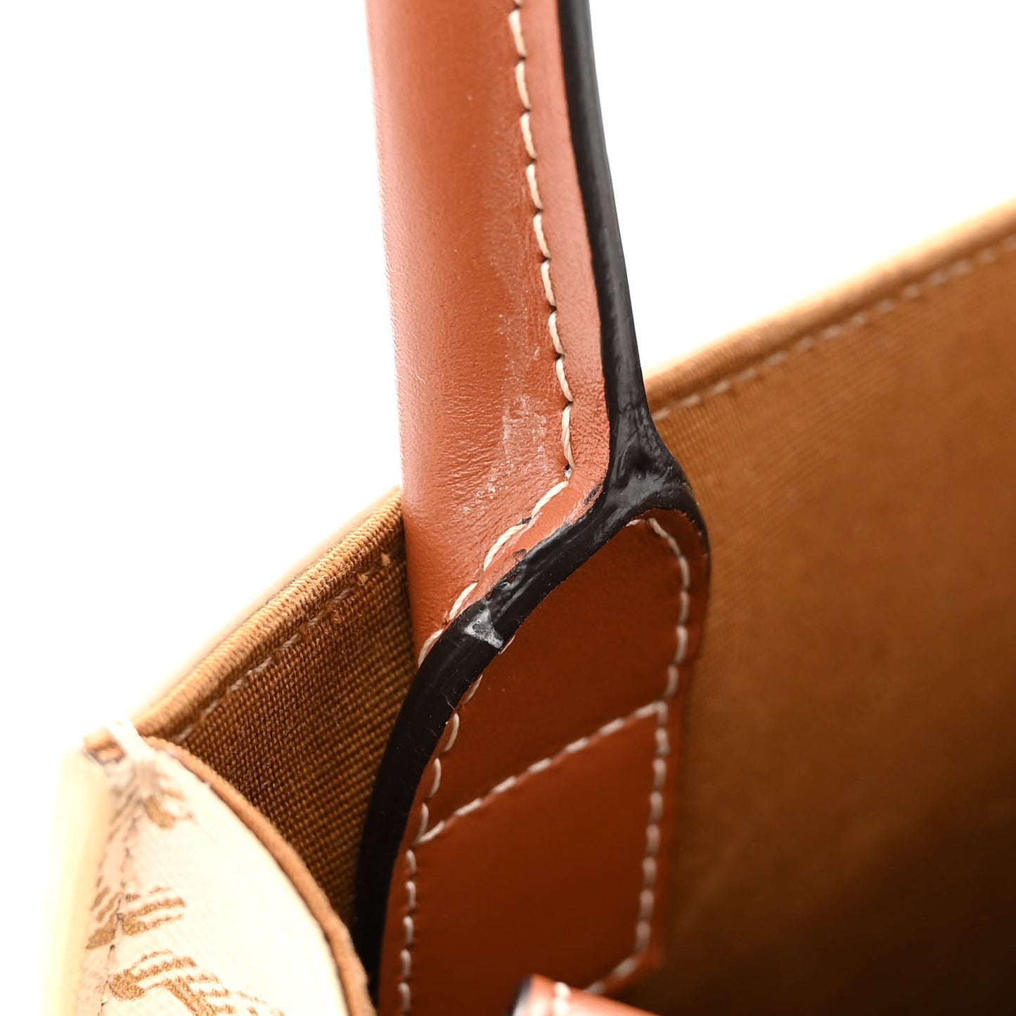 Triomphe Canvas Calfskin Mini Vertical Cabas White