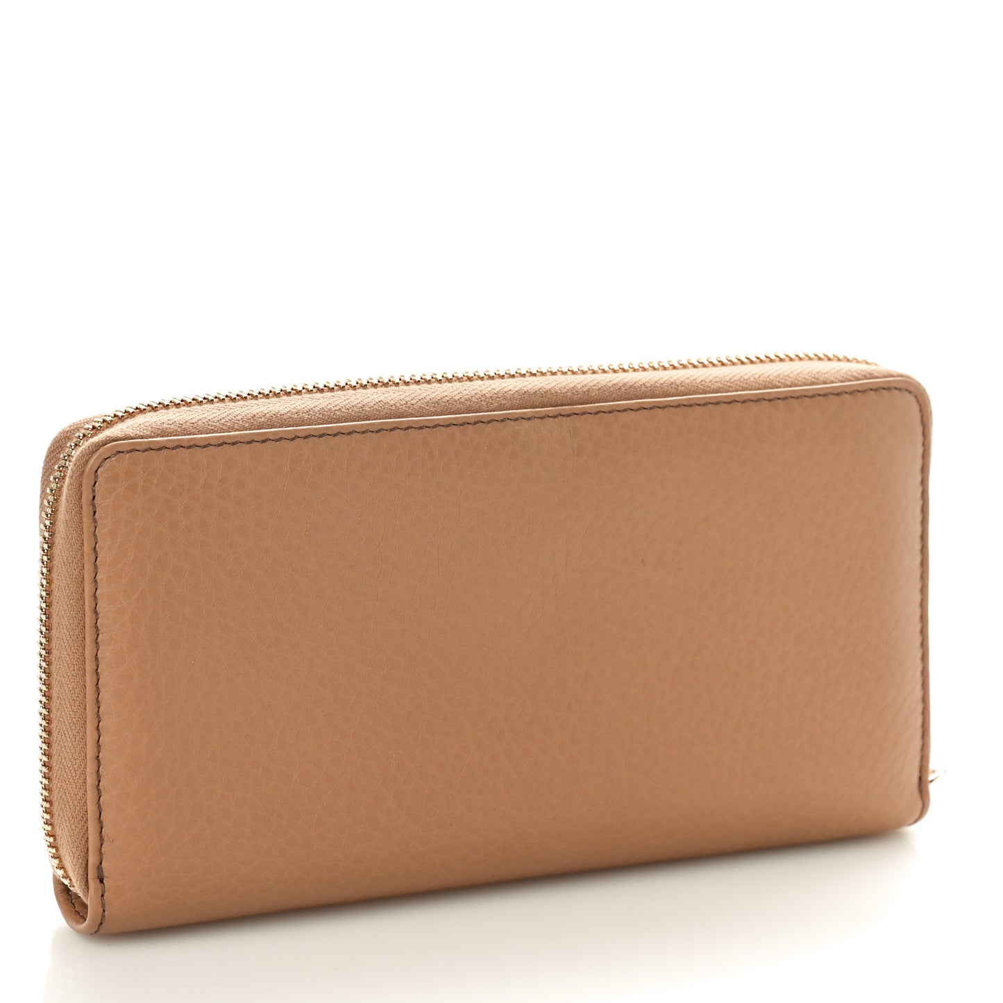 Pebbled Calfskin Soho Zip Around Wallet Camelia