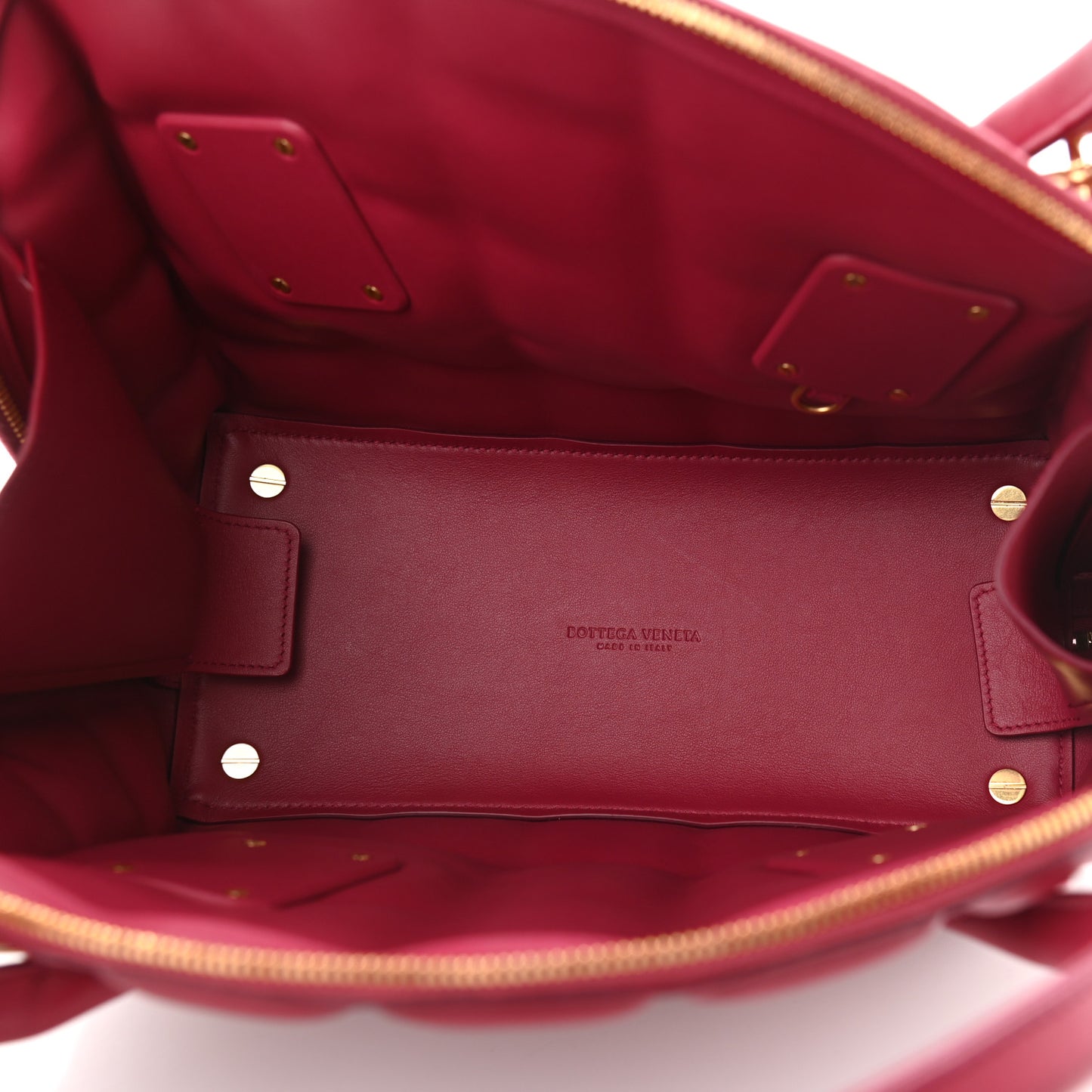 Butter Calfskin Padded Swoop Amaranto