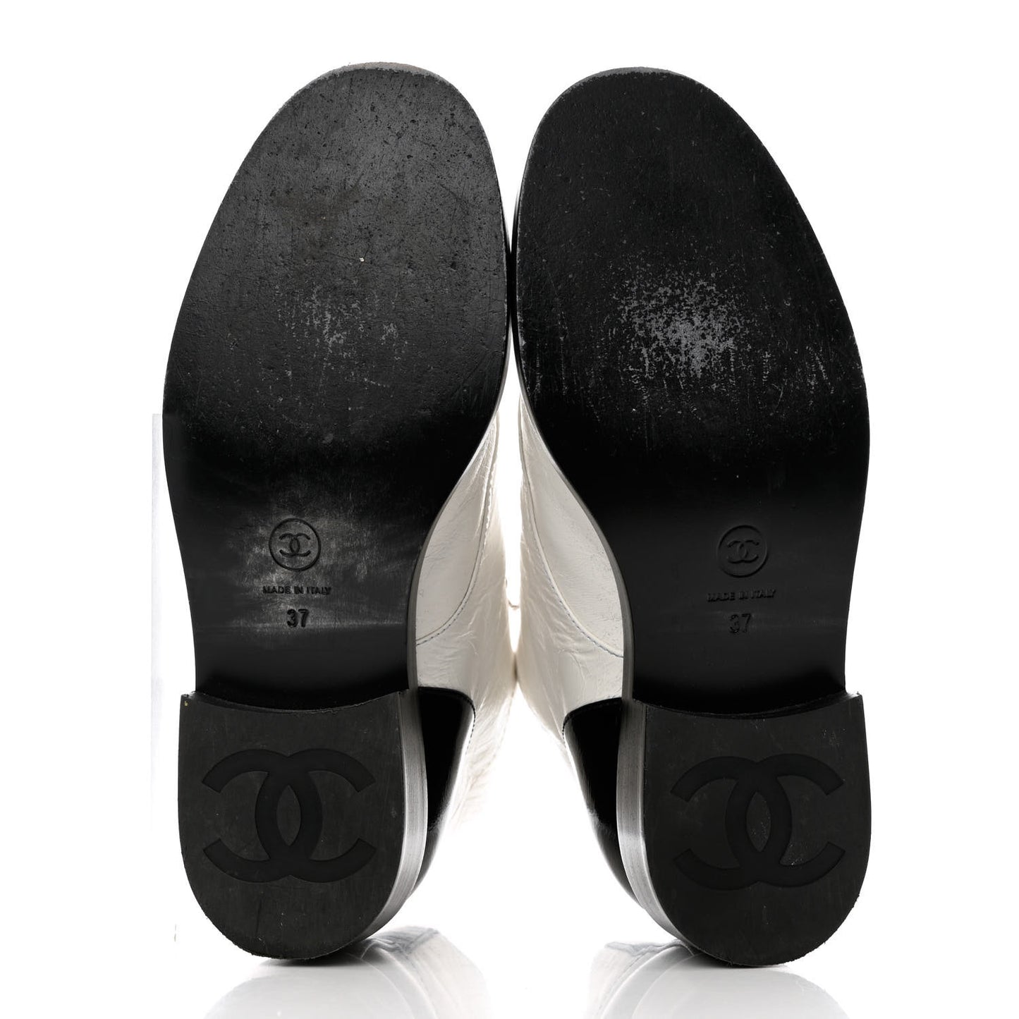 Distressed Patent Cap Toe Combat Boots 37 White Black