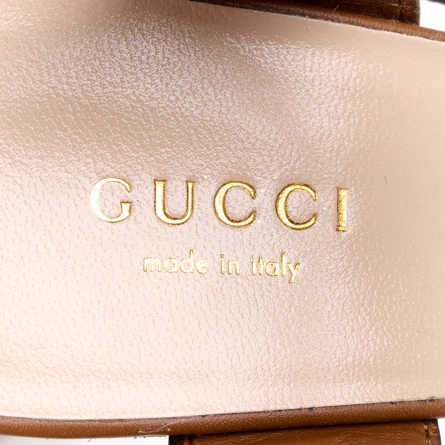 Gucci Cosmos Softy Calfskin Wooden Interlocking G Cut-Out 30/120mm Platform Sandals 35.5 Cuir 7 of 9