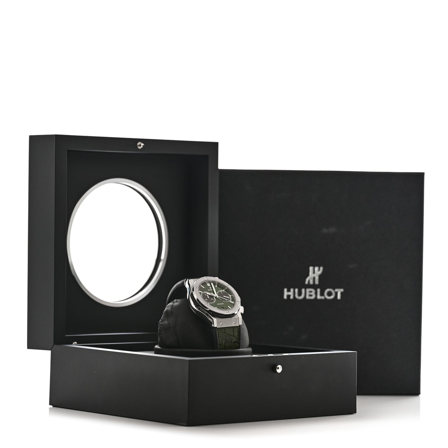 Titanium Alligator 45mm Classic Fusion Chronograph Automatic Watch Green 521.NX.8970.LR