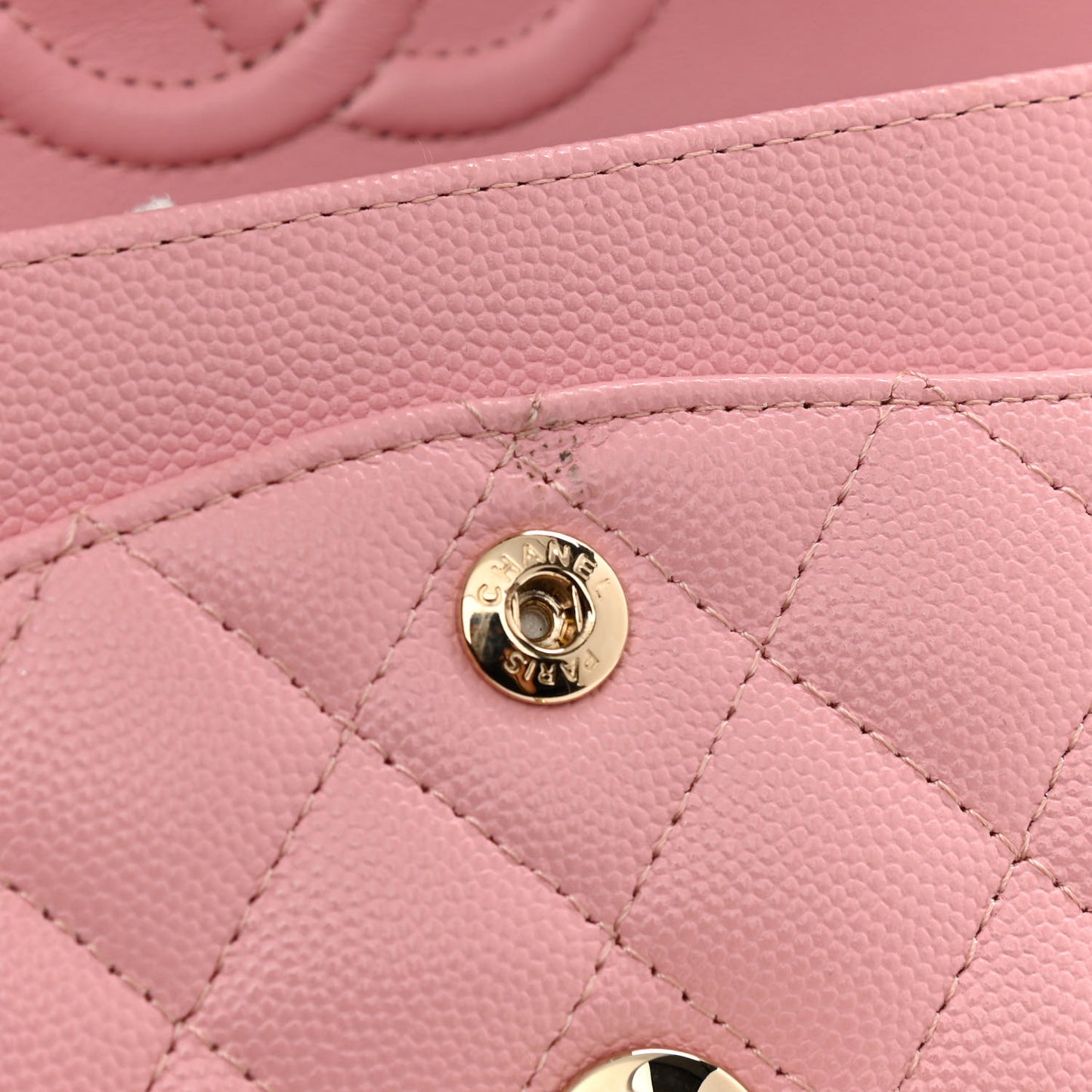Caviar Quilted Small Double Flap Pink