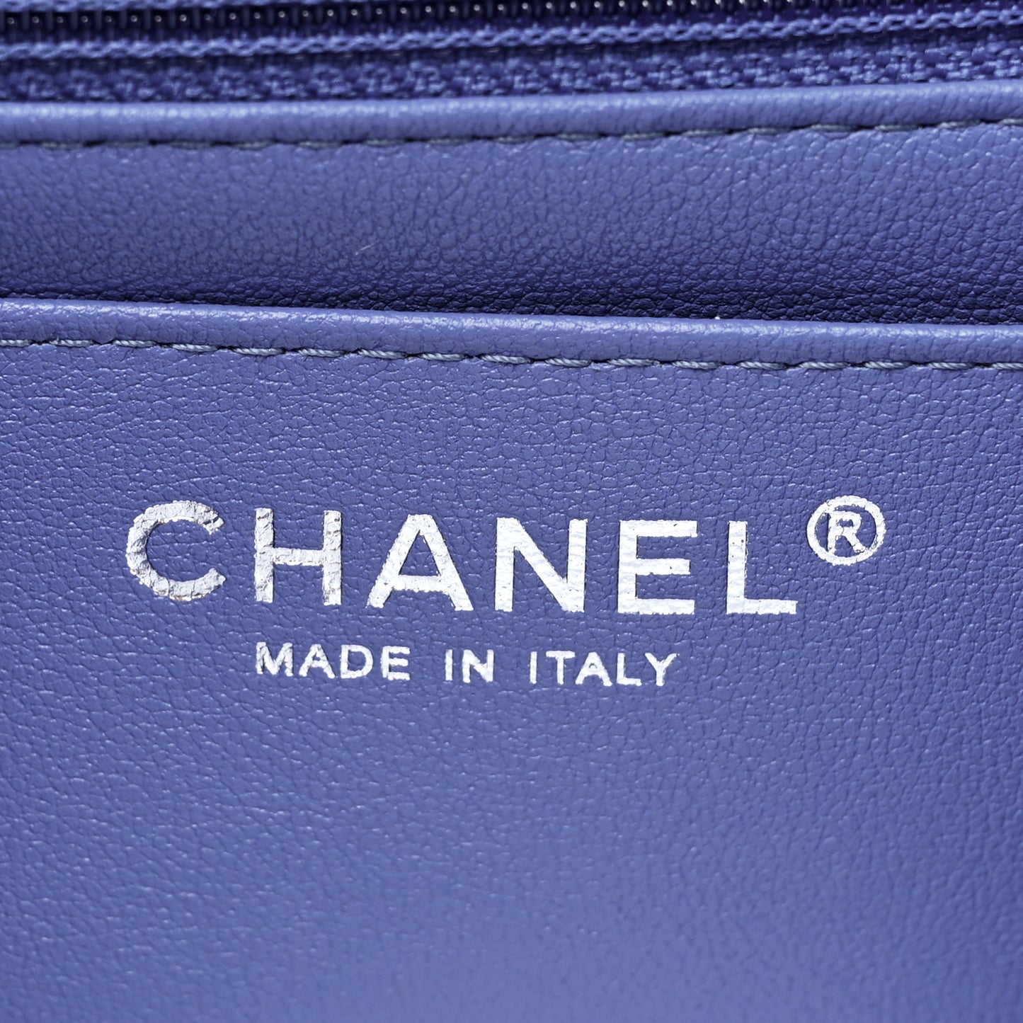 Lambskin Quilted Mini Rectangular Flap Blue