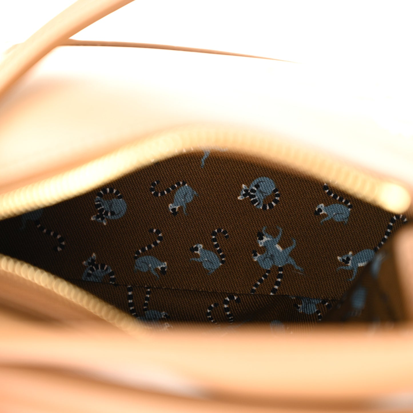 X SUNA FUJITA Satin Calfskin Mini Lemur Puzzle Edge Bag Brown