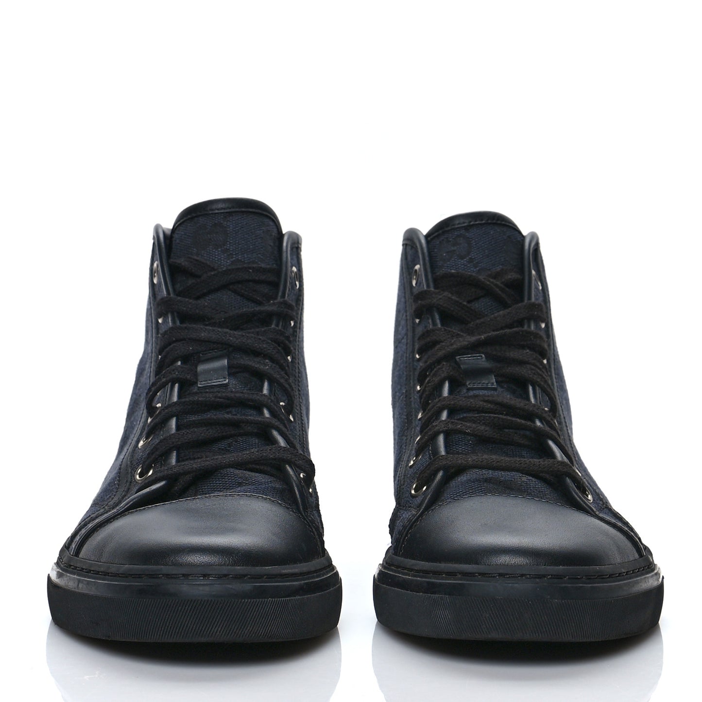 Monogram Mens High Top Sneakers 7.5 Black