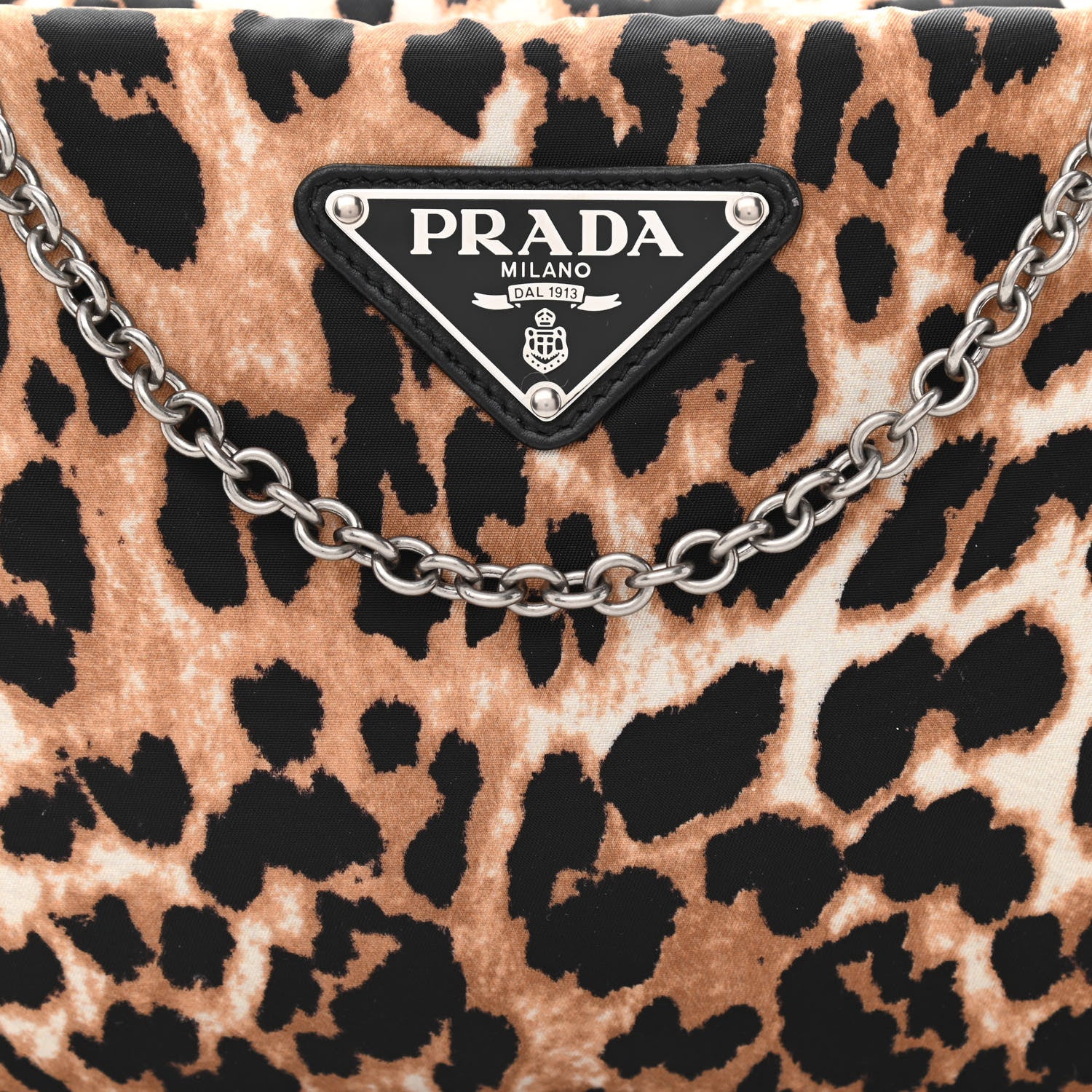 Prada Tessuto Soft Nylon Leopard Print Crossbody Avorio 7 of 11