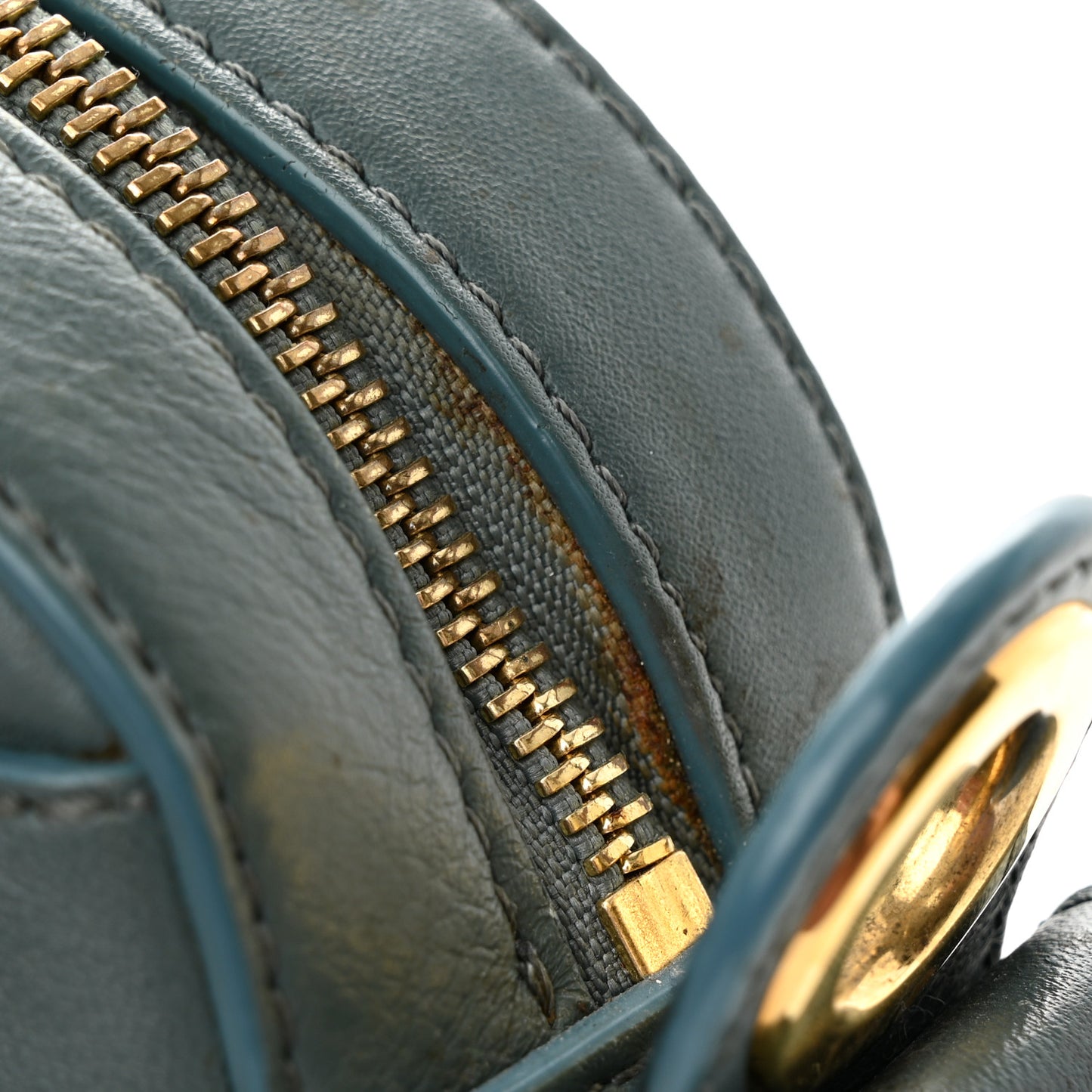 Smooth Calfskin Little Horses Embroidered Shoulder Bag Cloudy Blue