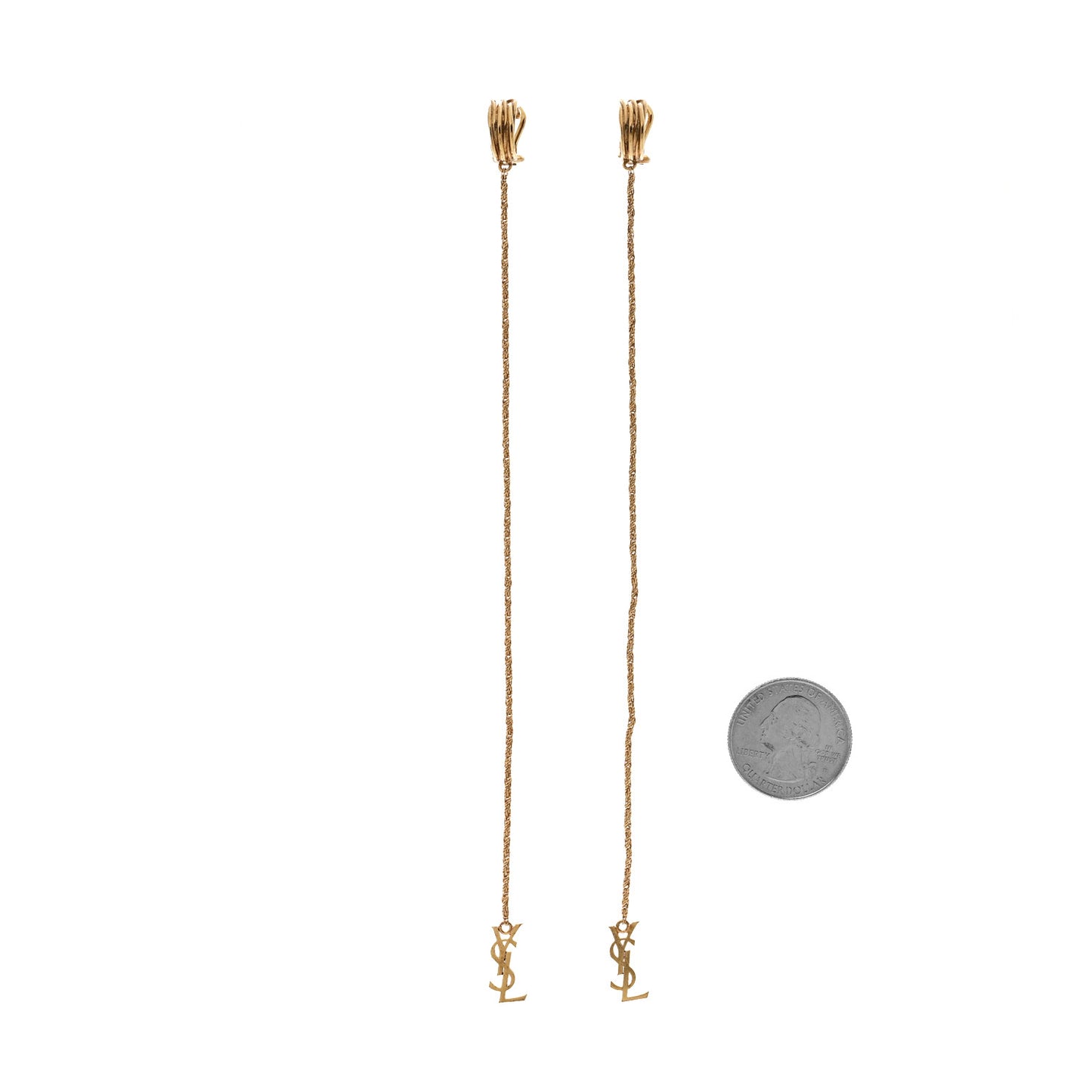 Metal Opyum Clip On Drop Earrings Gold