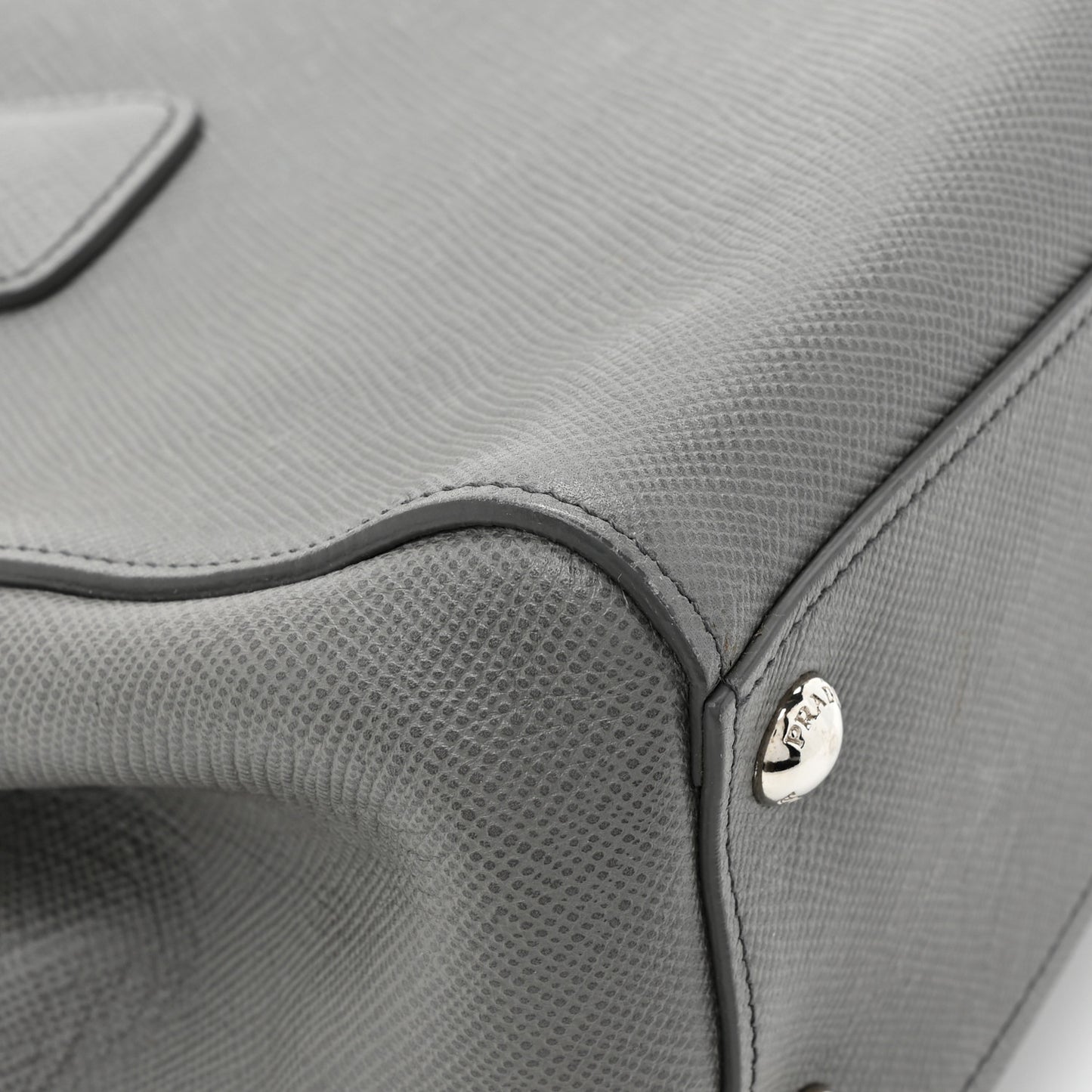 Saffiano Cuir Double Zip Frame Tote Marmo