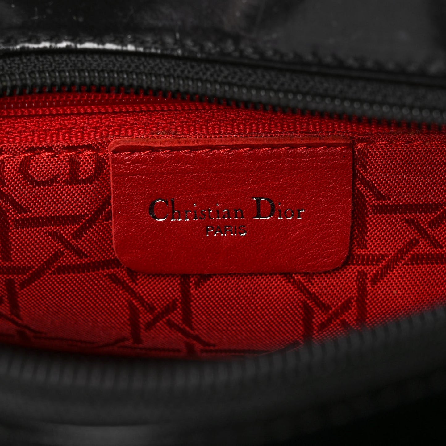 Glazed Calfskin Medium Lady Dior Black