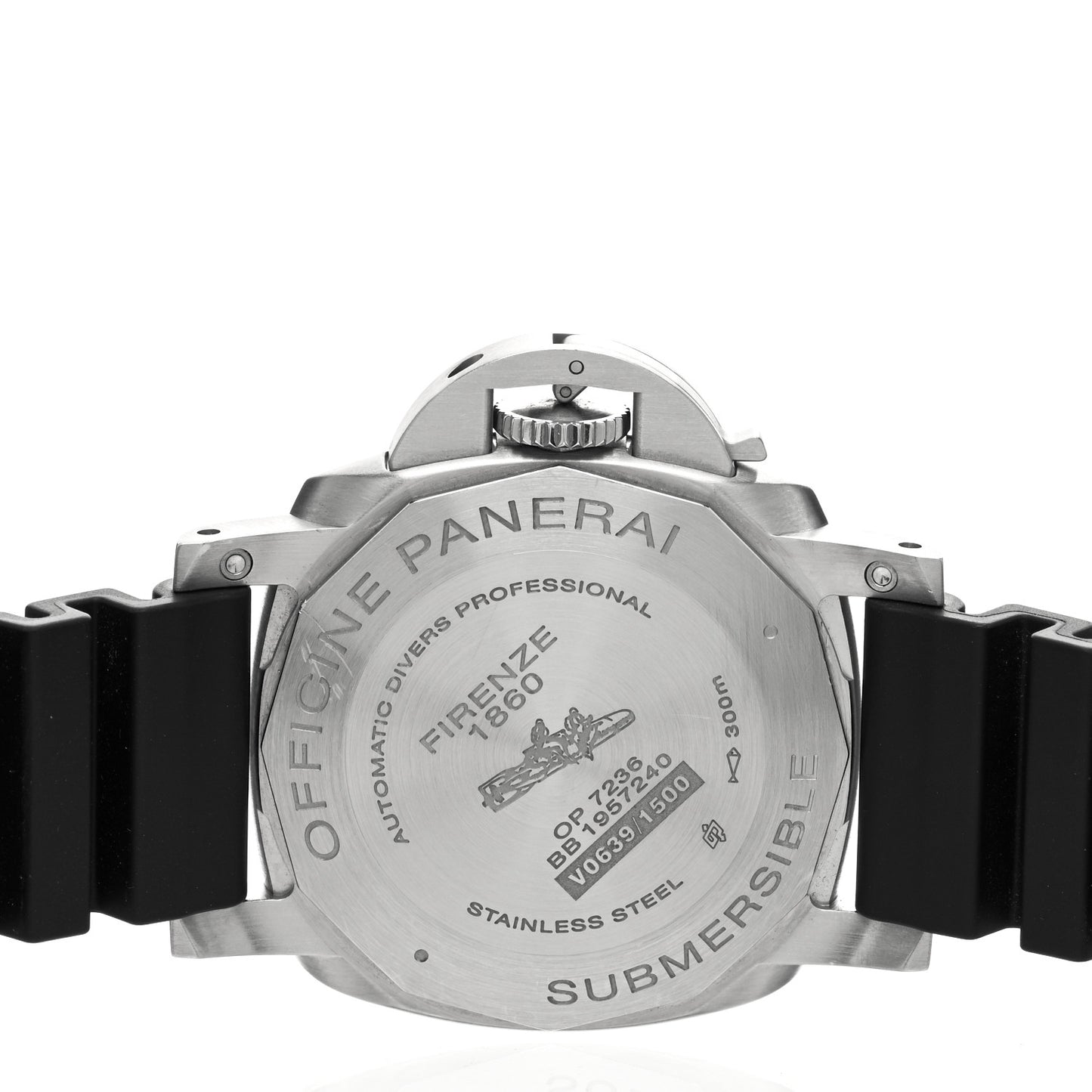 Stainless Steel Rubber 42mm Luminor Submersible Automatic Watch Black PAM00973