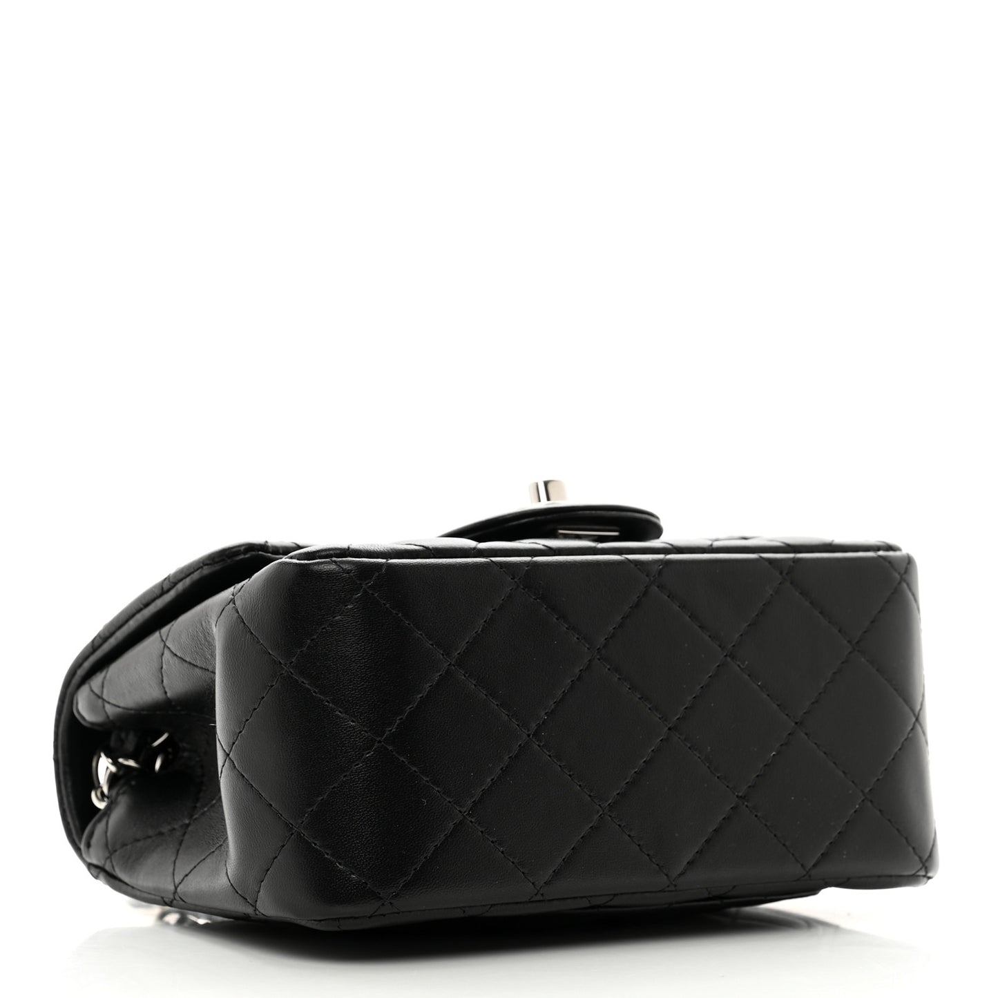 Lambskin Quilted Mini Square Flap Black