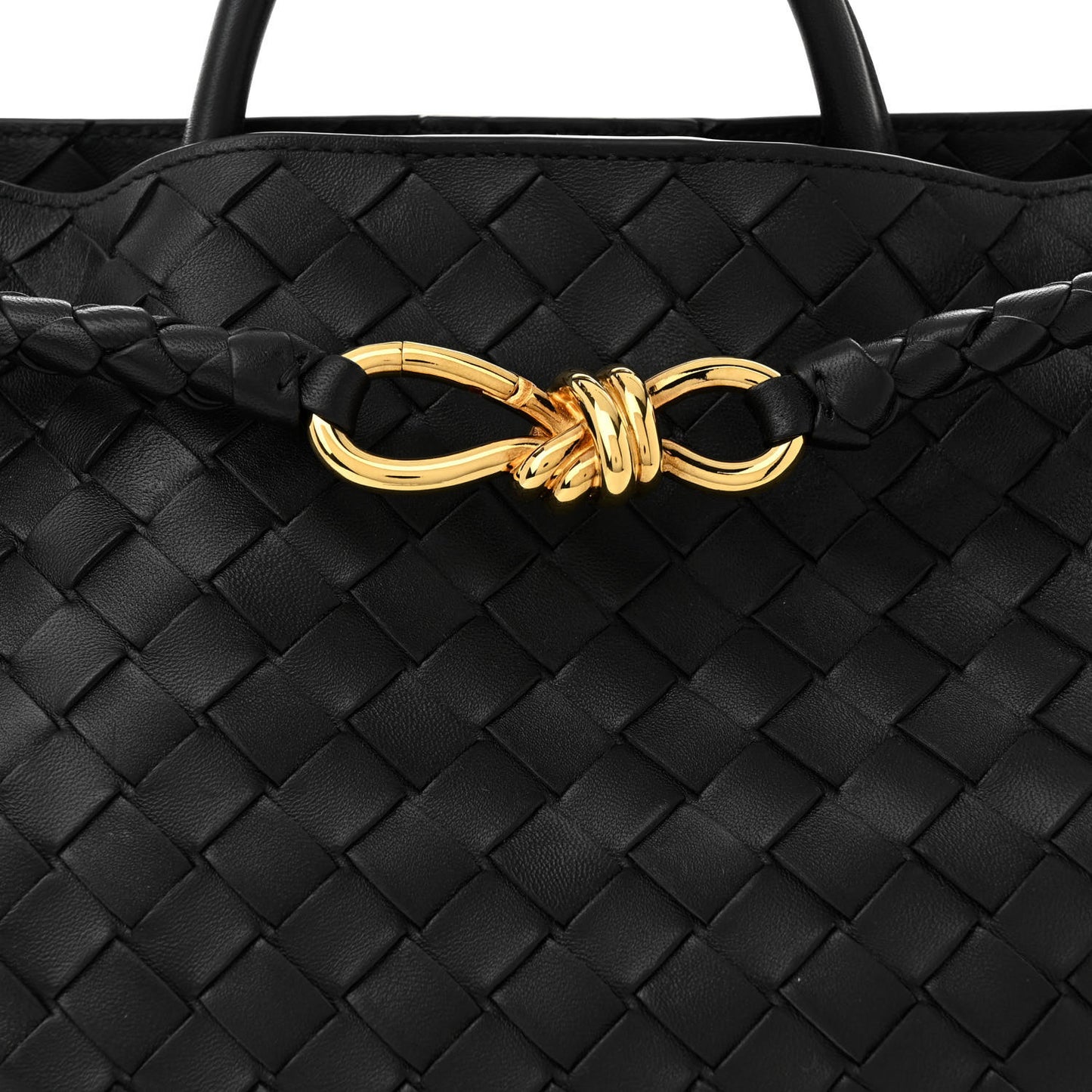 Nappa Intrecciato Medium Andiamo Shoulder Bag Black