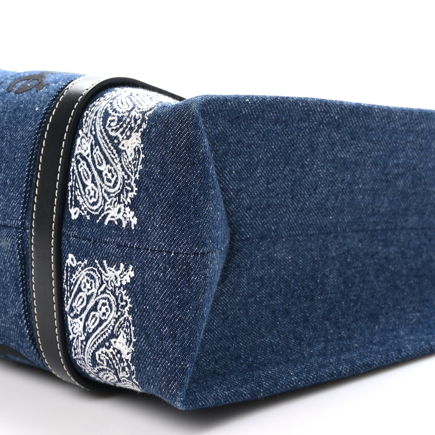 Chloe x High Summer Denim Calfskin Medium Woody Ribbon Tote Blue 9 of 9