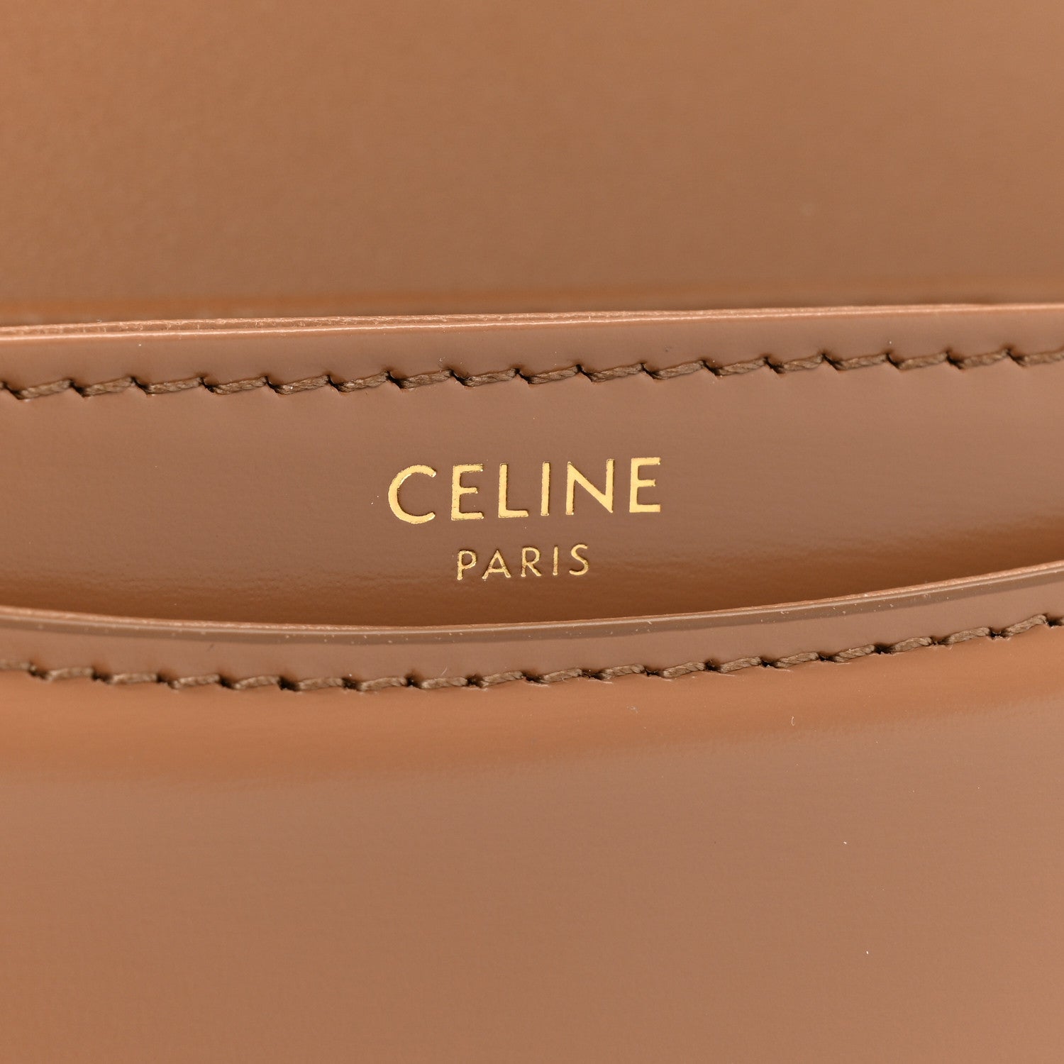 Celine Shiny Calfskin Besace Clea Triomphe Bronze 7 of 13