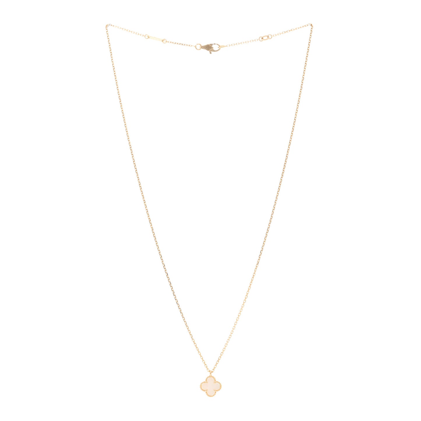 18K Yellow Gold Mother of Pearl Sweet Alhambra Pendant Necklace