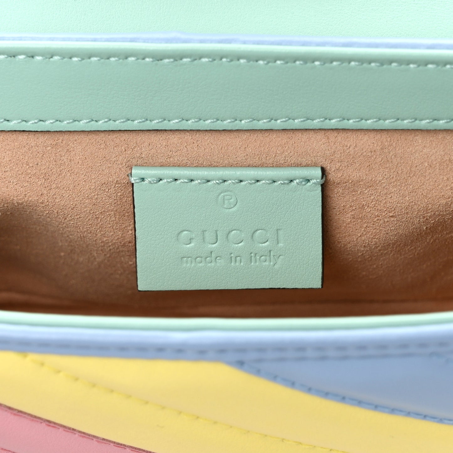 Calfskin Matelasse Diagonal Super Mini GG Marmont Shoulder Bag Multicolor Pastel