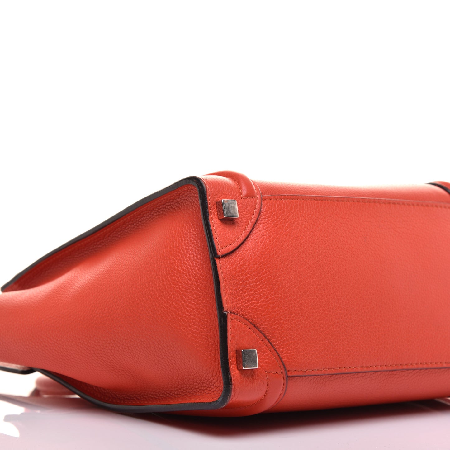 Drummed Calfskin Micro Luggage Vermillion