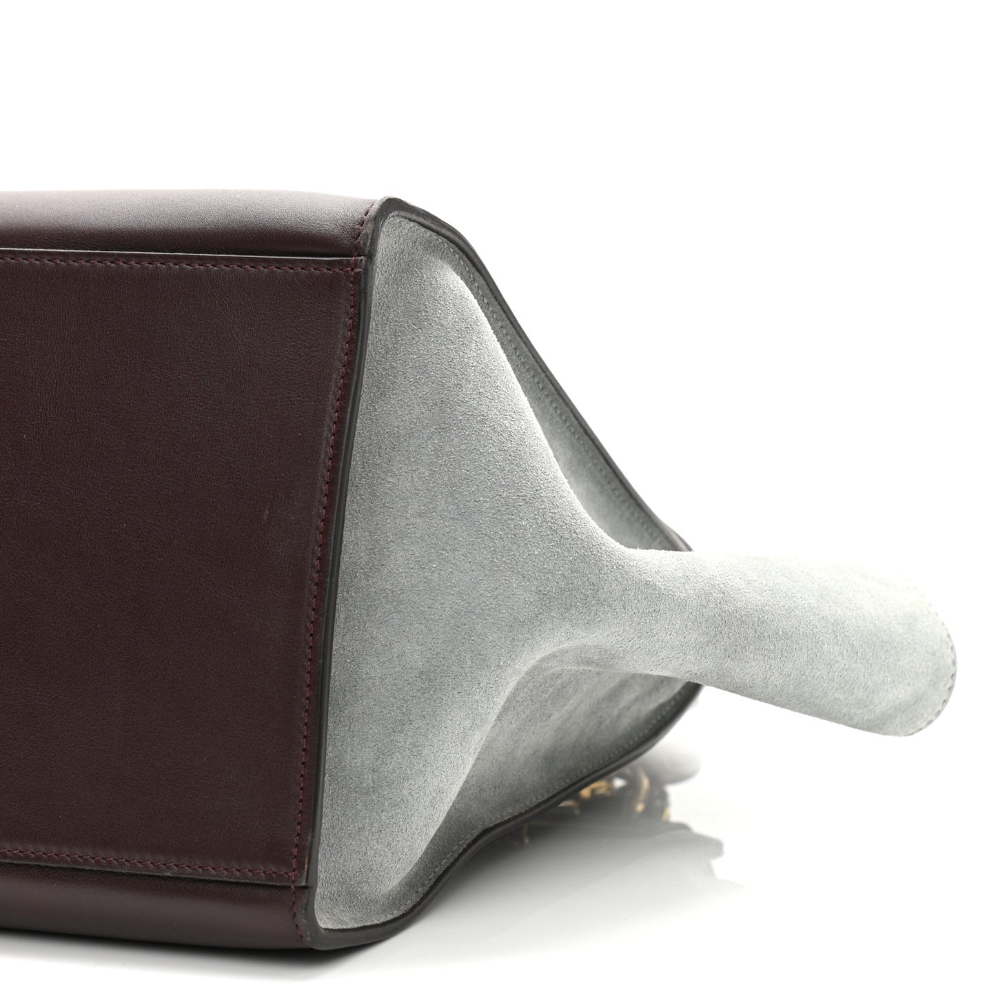 Smooth Calfskin Suede Medium Tri-Color Trapeze Dark Grey