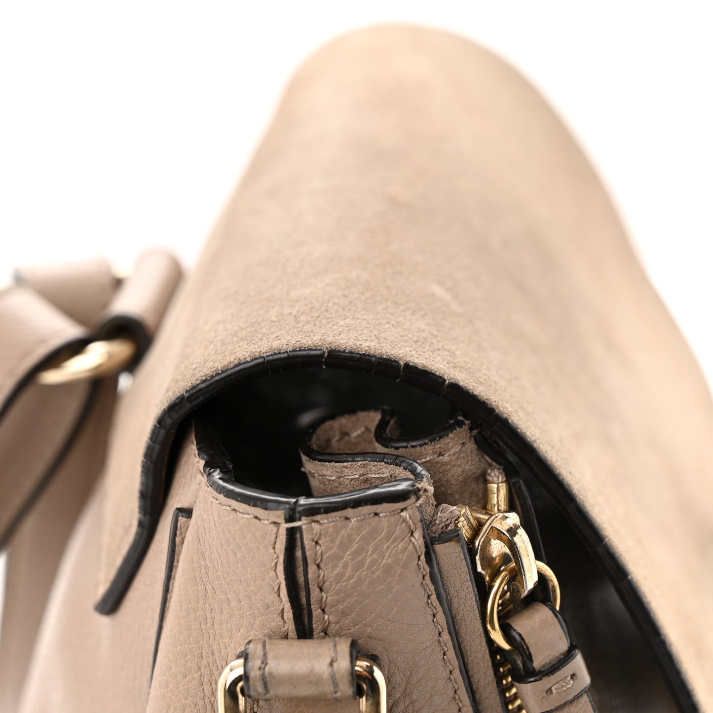 Suede Calfskin Medium Faye Backpack Motty Grey