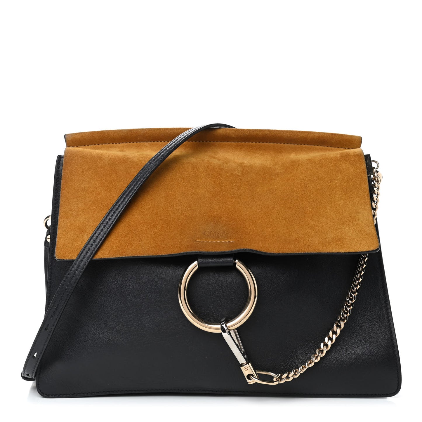 Suede Calfskin Medium Faye Shoulder Bag Full Blue Mustard