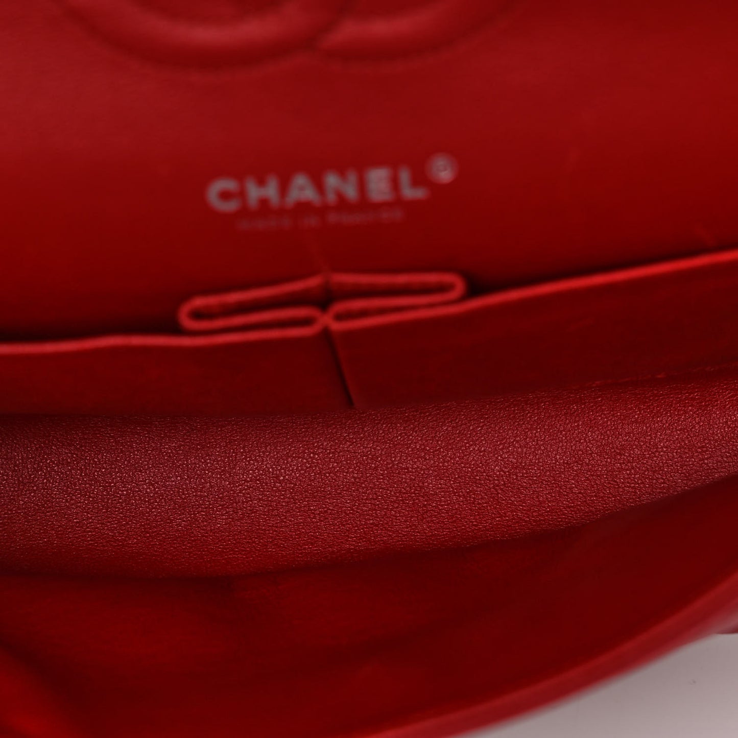 Lambskin Quilted Medium Double Flap Red