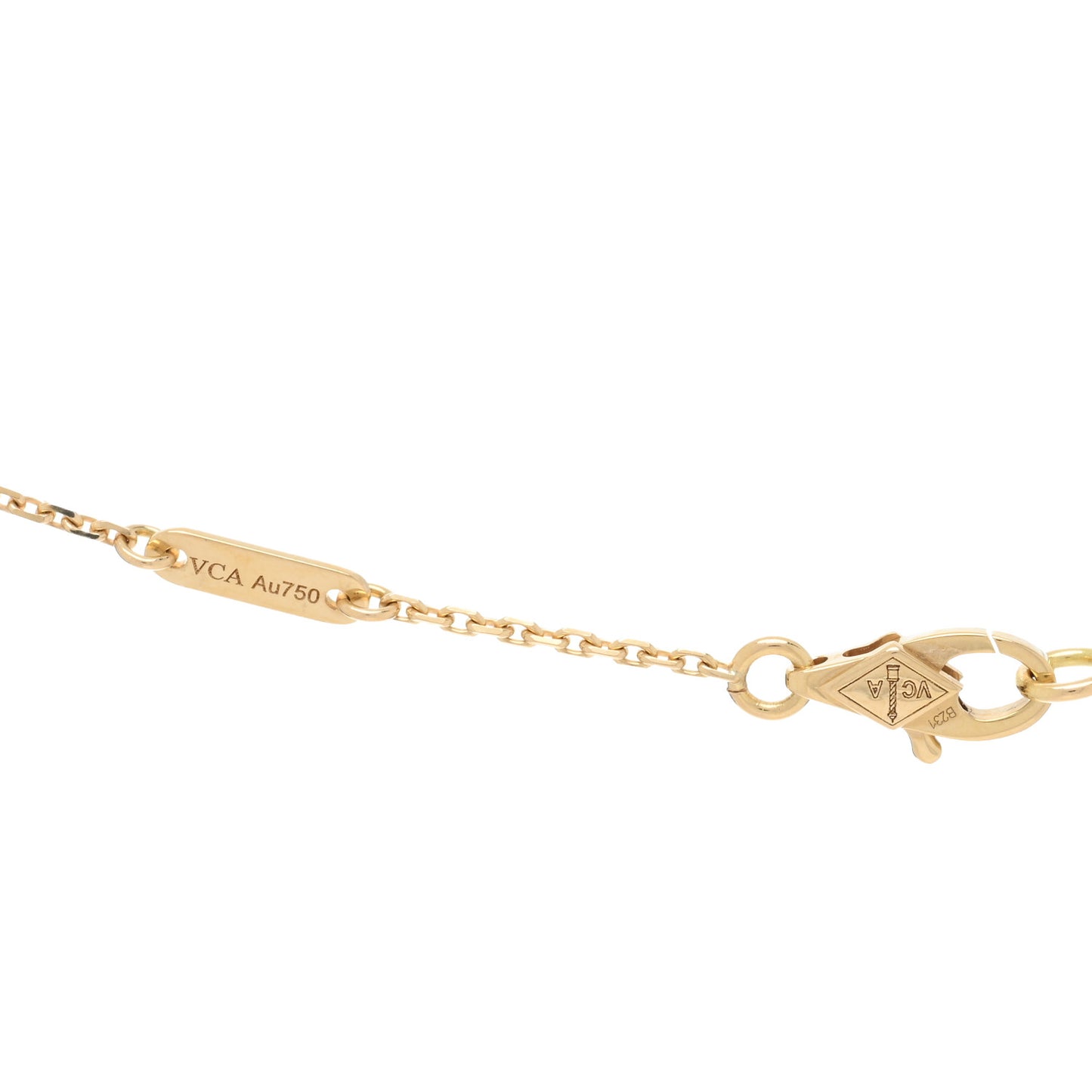 18K Yellow Gold Mother of Pearl Sweet Alhambra Pendant Necklace