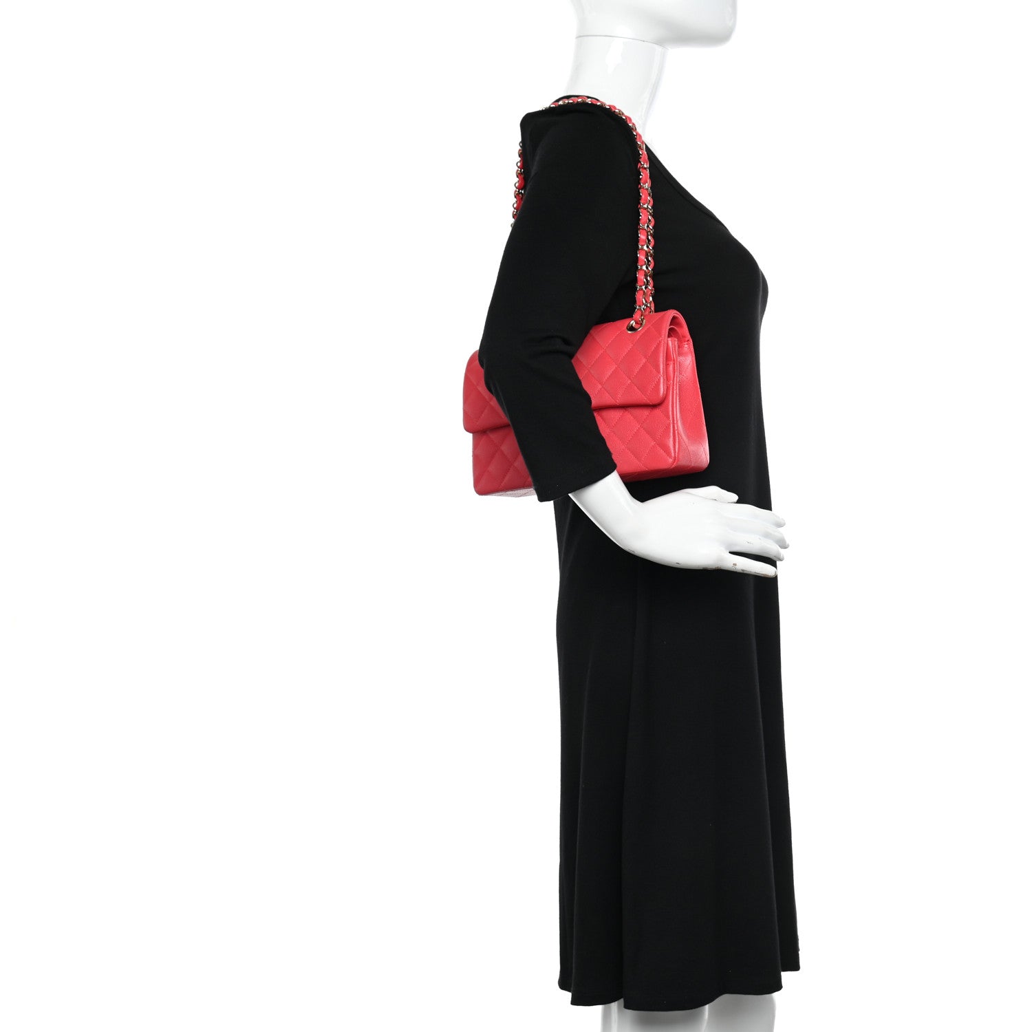 Chanel Caviar Quilted Small Double Flap Red 2 of 12