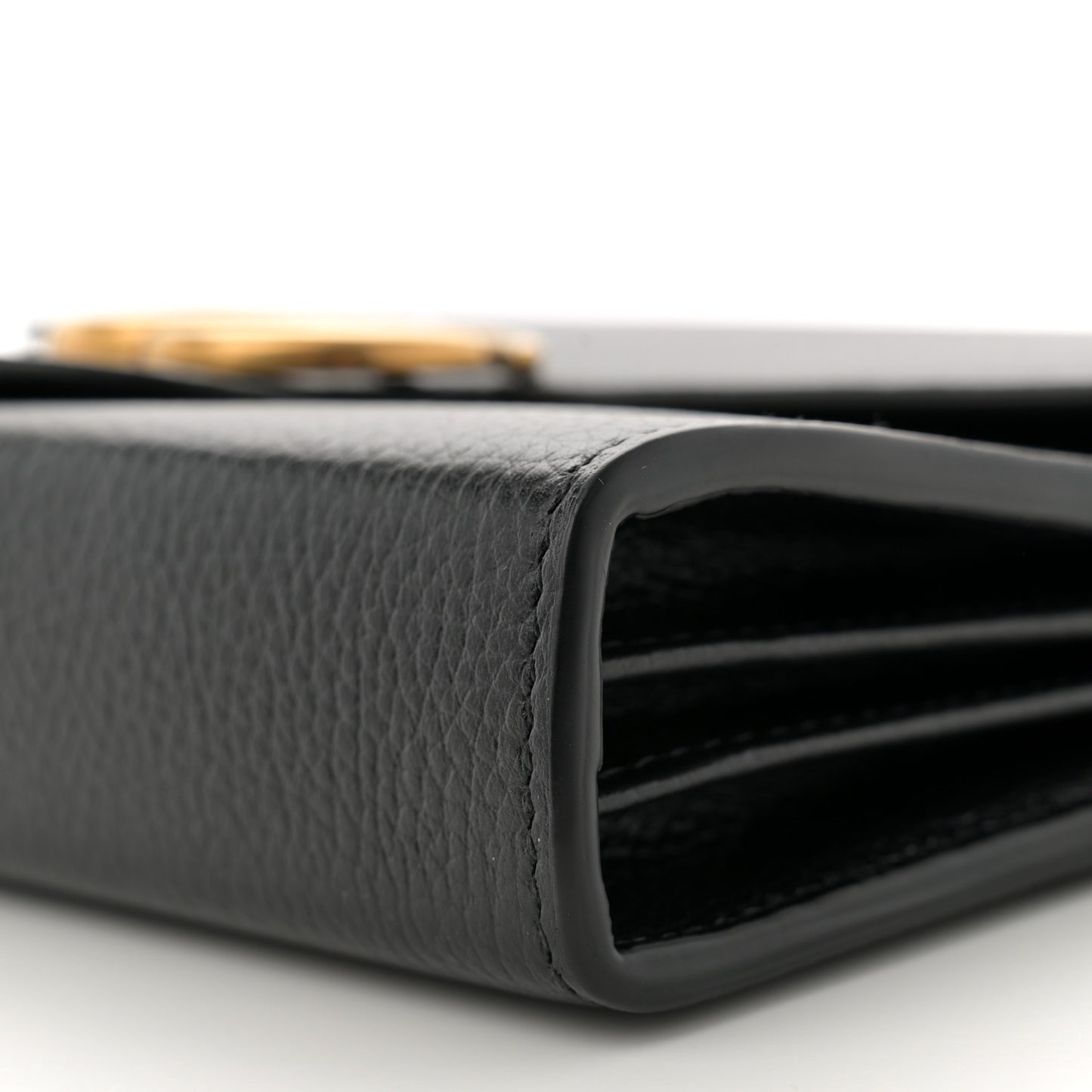 Calfskin GG Marmont Chain Wallet Black